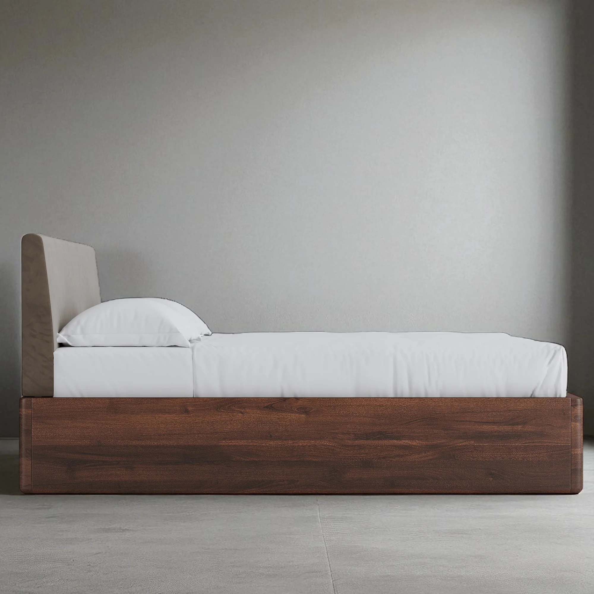 Aari Bed (Built-in Storage) - Solid Teak/Walnut/Oak Wood (Queen) - Image 10
