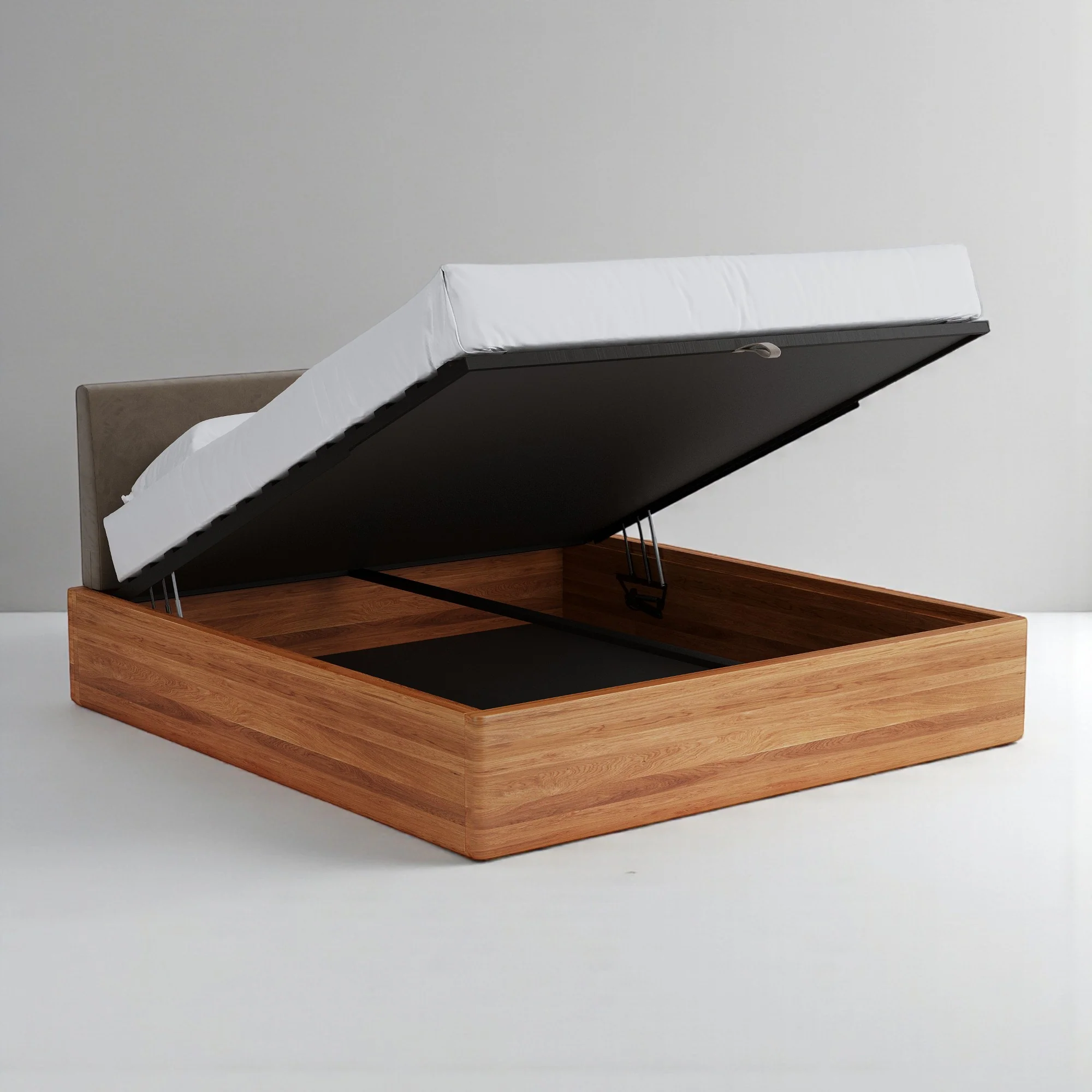 Aari Bed (Built-in Storage) - Solid Teak/Walnut/Oak Wood (Queen) - Image 25