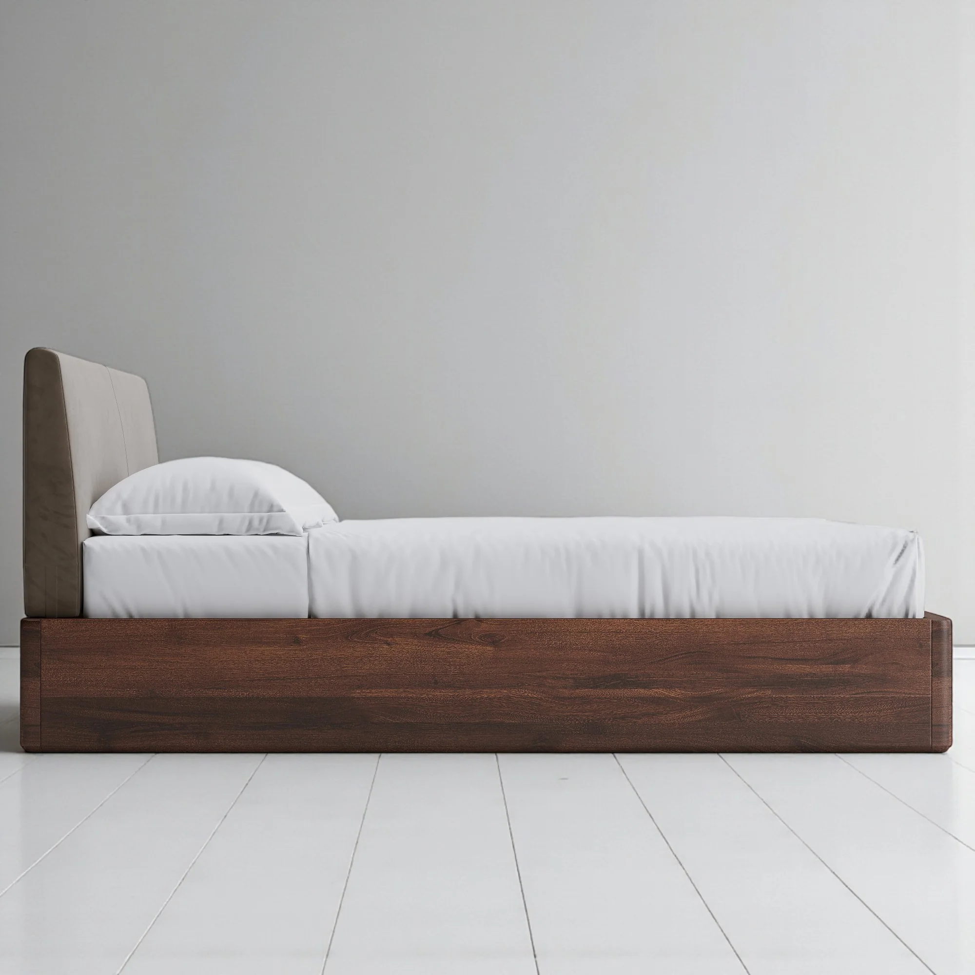 Aari Bed (Built-in Storage) - Solid Teak/Walnut/Oak Wood (Queen) - Image 3