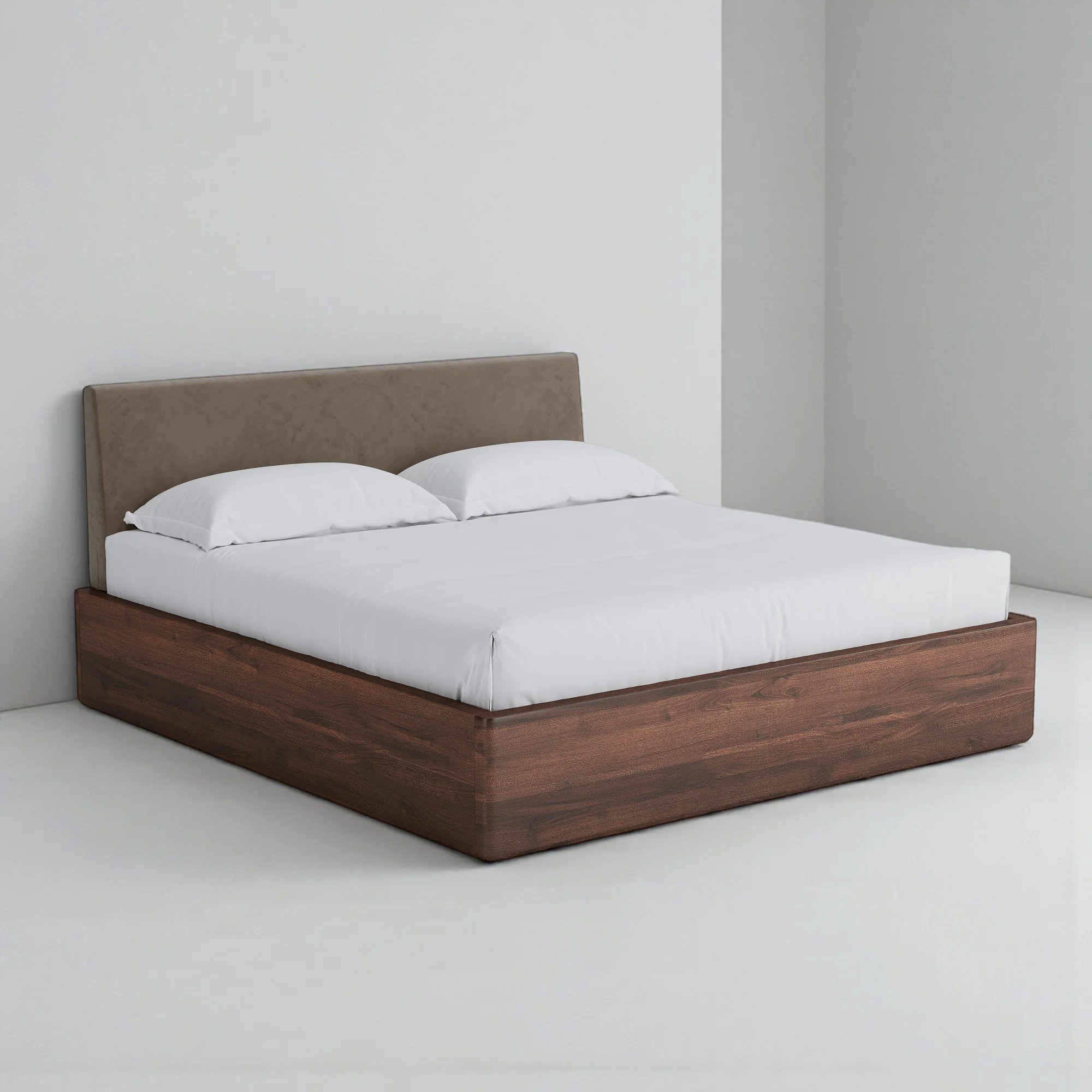 Aari Bed (Built-in Storage) - Solid Teak/Walnut/Oak Wood (Queen) - Image 9