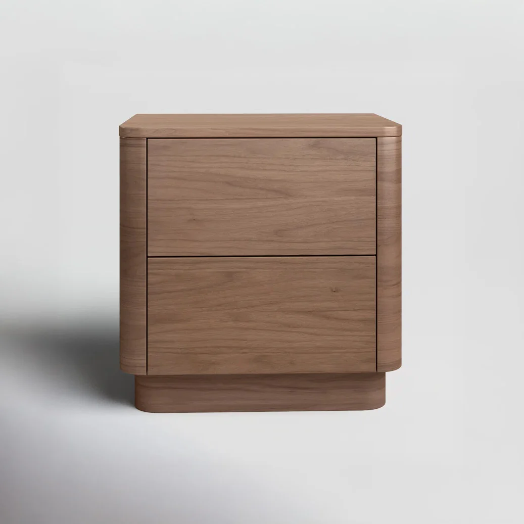 Aari Bedside Table | Solid Walnut/Teak/Oak Wood | 1.5 Feet Length - Image 2