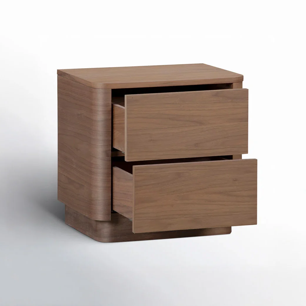 Aari Bedside Table | Solid Walnut/Teak/Oak Wood | 1.5 Feet Length - Image 3