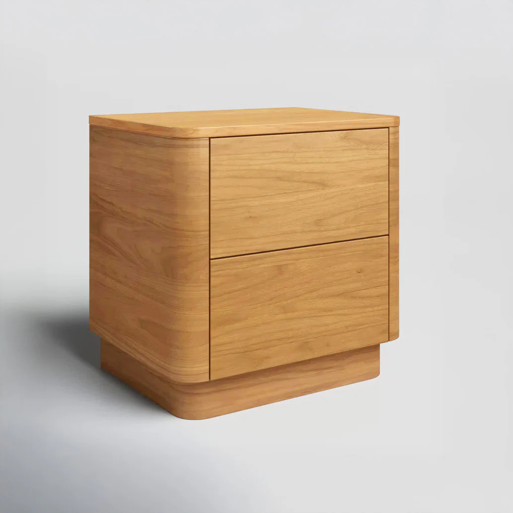 Aari Bedside Table | Solid Walnut/Teak/Oak Wood | 1.5 Feet Length - Image 4