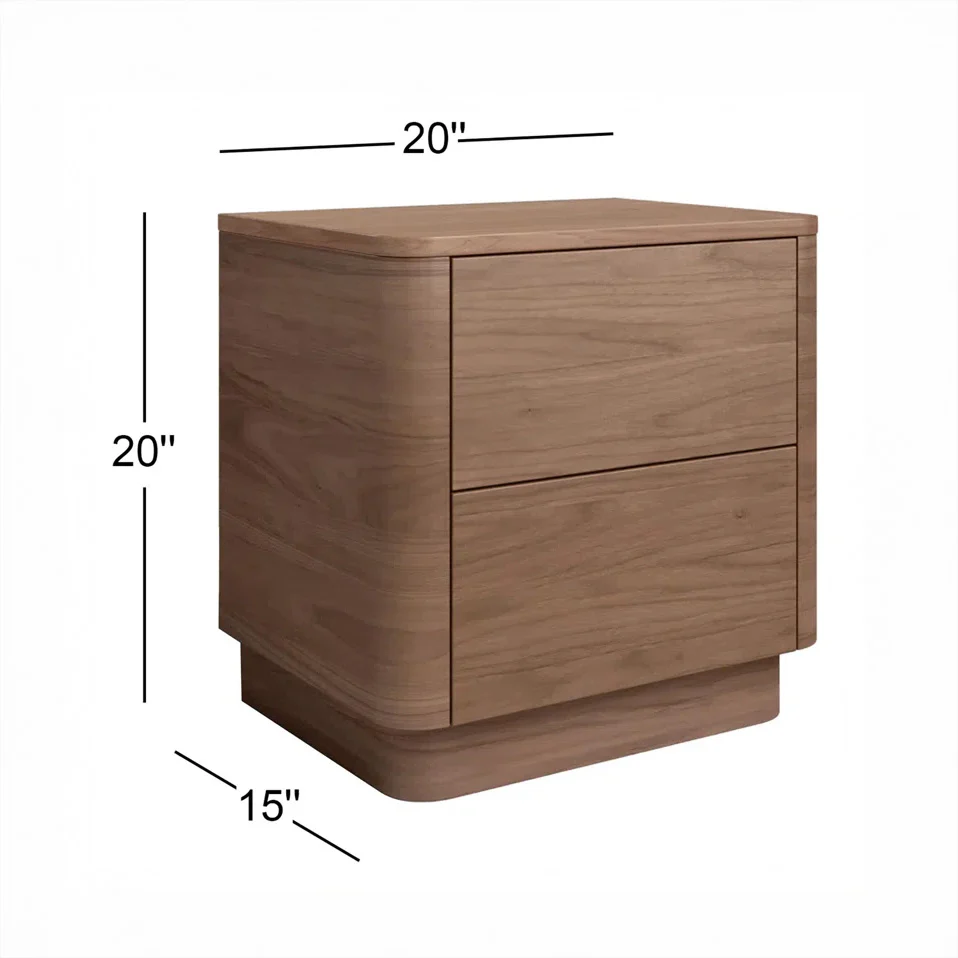 Aari Bedside Table | Solid Walnut/Teak/Oak Wood | 1.5 Feet Length - Image 6