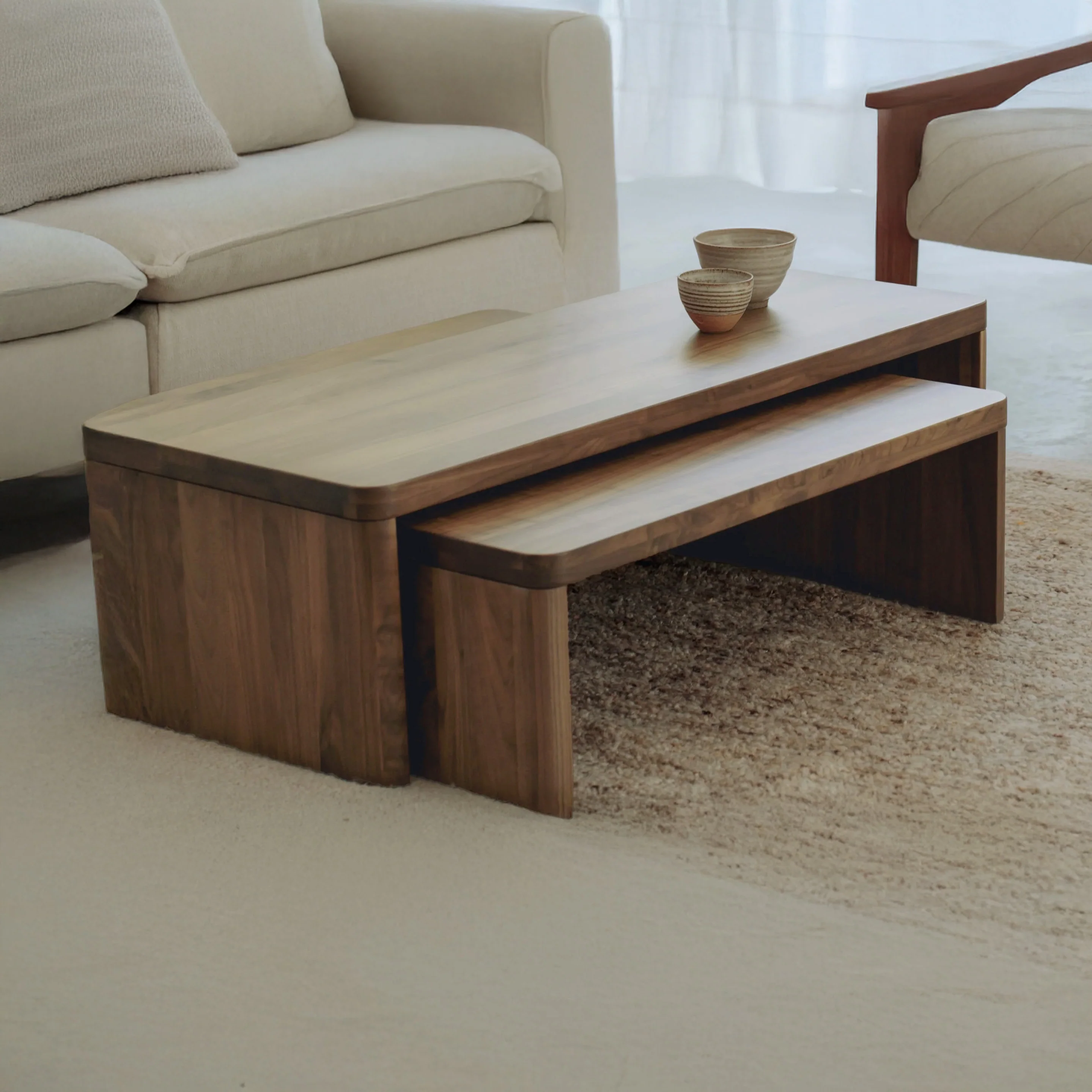 Akasa Coffee Table - Solid Walnut/Teak/Oak Wood - Image 16