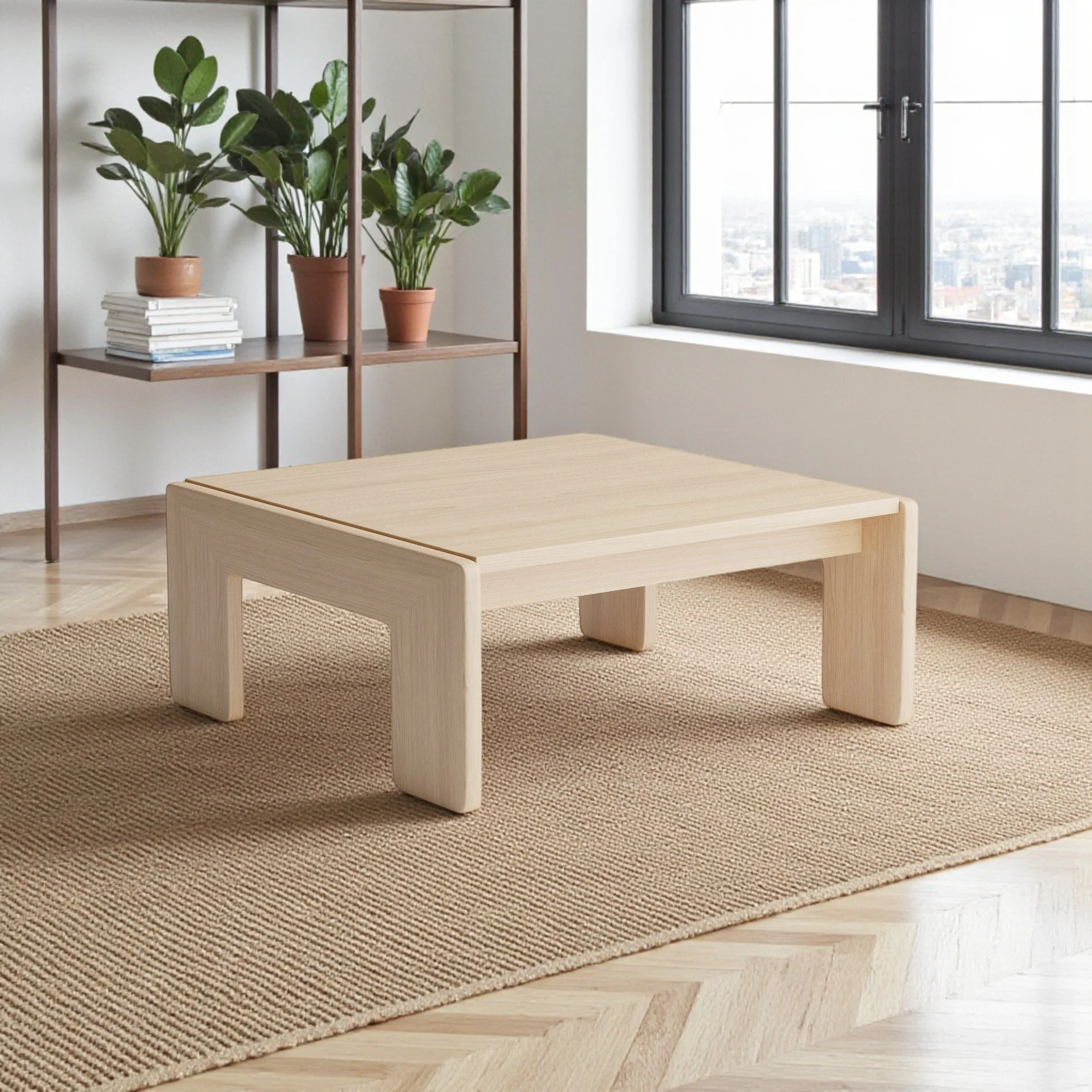 Nordhaven Coffee Table - Solid Walnut/Teak/Oak Wood (Square) - Image 15