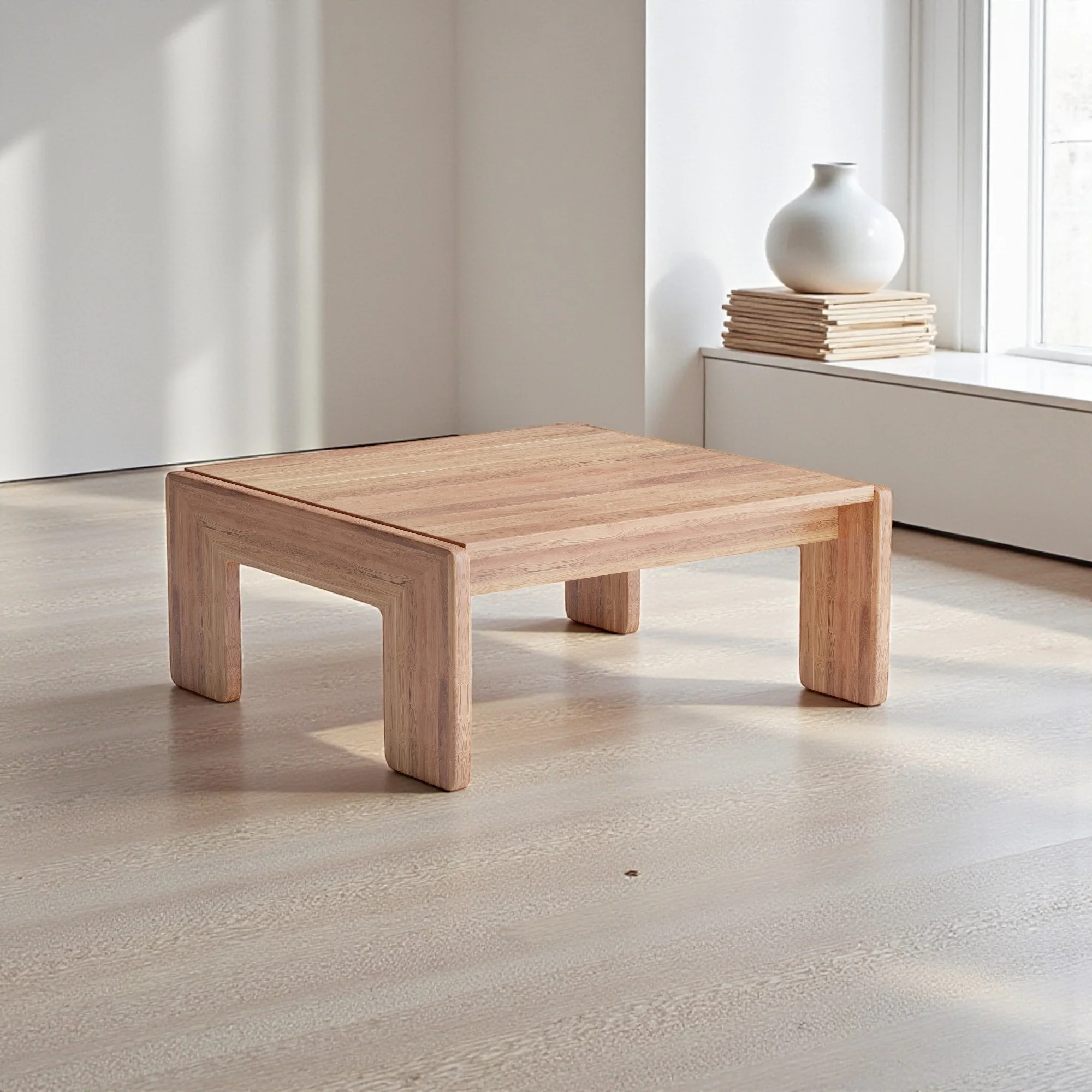 Nordhaven Coffee Table - Solid Walnut/Teak/Oak Wood (Square) - Image 8