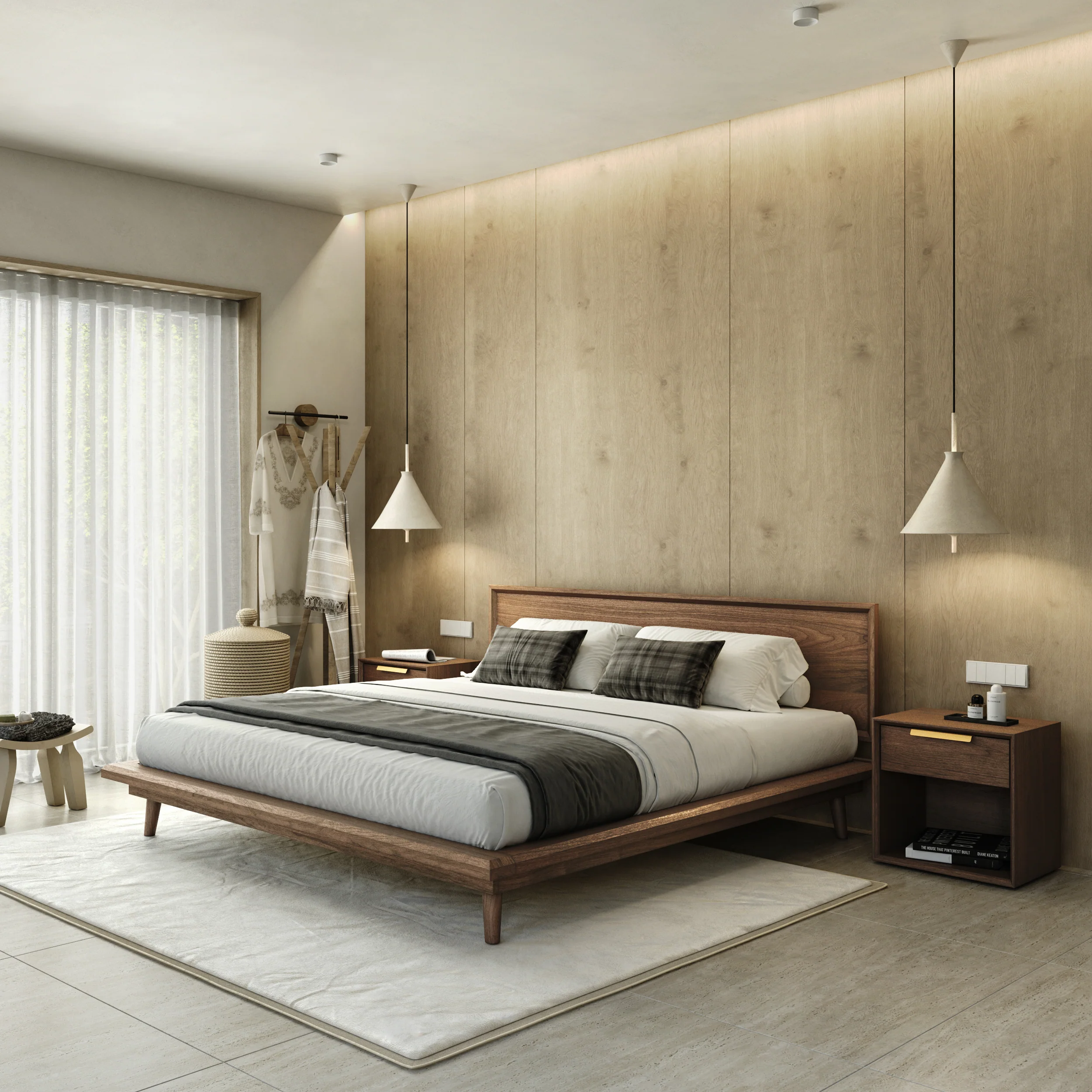 Bon Bed - Solid Teak/Walnut/Oak Wood (King) - Image 18