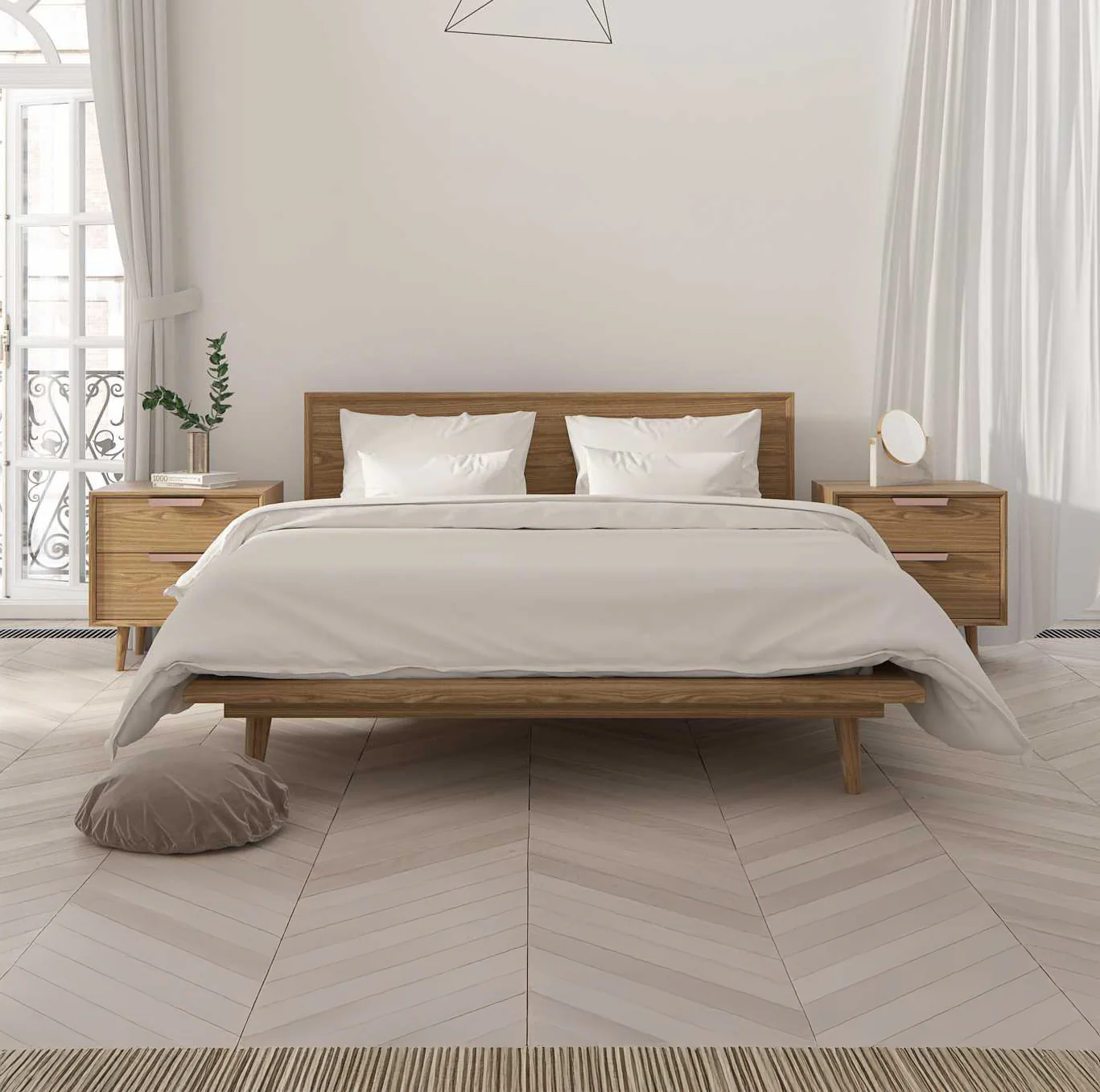 Bon Bed - Solid Teak/Walnut/Oak Wood (King) - Image 11
