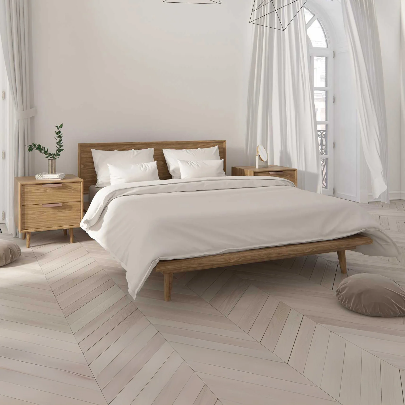 Bon Bed - Solid Teak/Walnut/Oak Wood (King) - Image 12