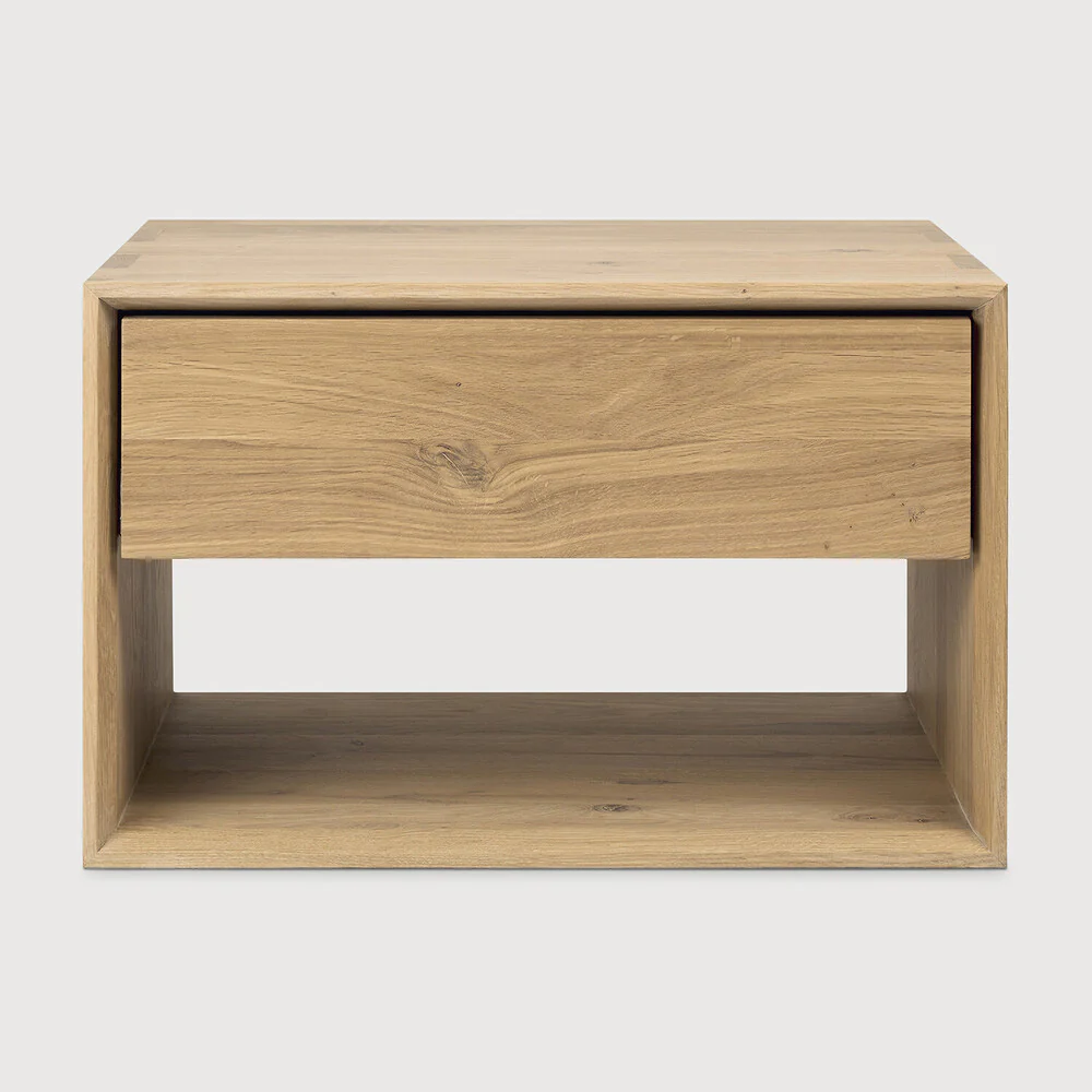 Sael Bedside Table | Solid Walnut/Teak/Oak Wood | 2 Feet Length - Image 3