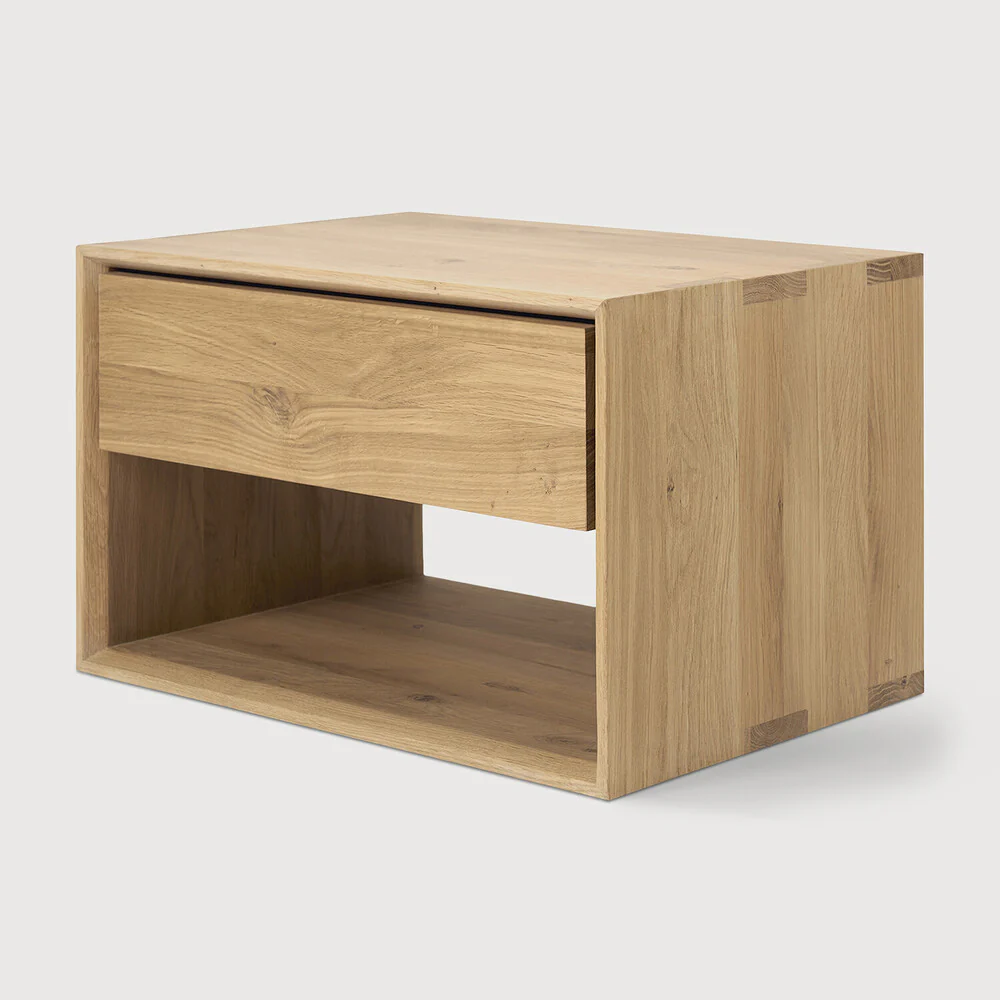 Sael Bedside Table | Solid Walnut/Teak/Oak Wood | 2 Feet Length - Image 4