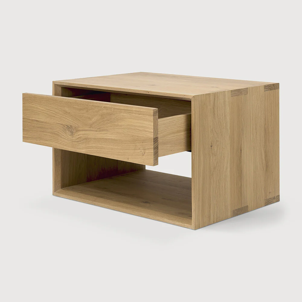 Sael Bedside Table | Solid Walnut/Teak/Oak Wood | 2 Feet Length - Image 5