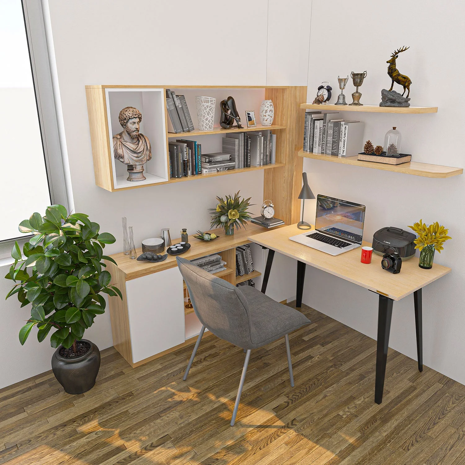 Takeshi Desk (4x2 feet) - White Oak - Image 11