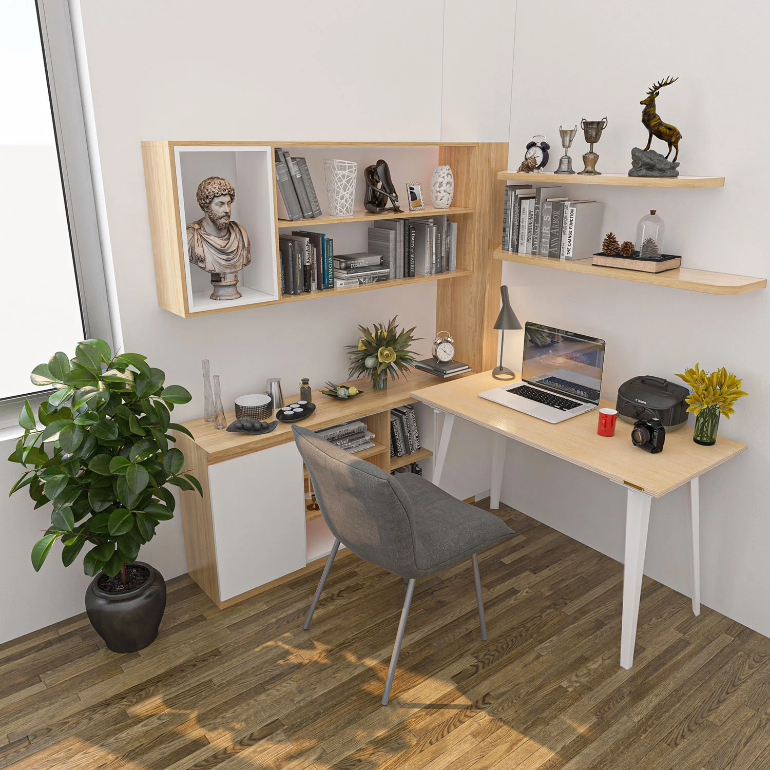 Takeshi Desk (4x2 feet) - White Oak - Image 5