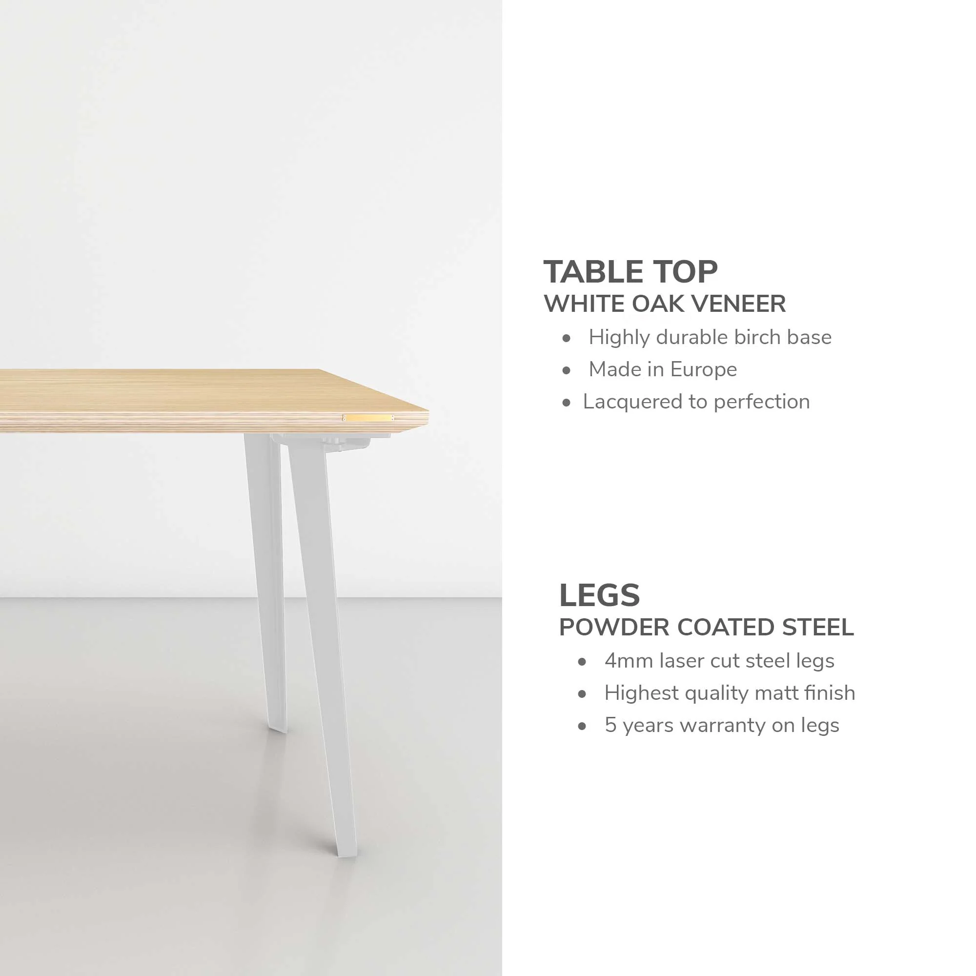 Takeshi Desk (4x2 feet) - White Oak - Image 6
