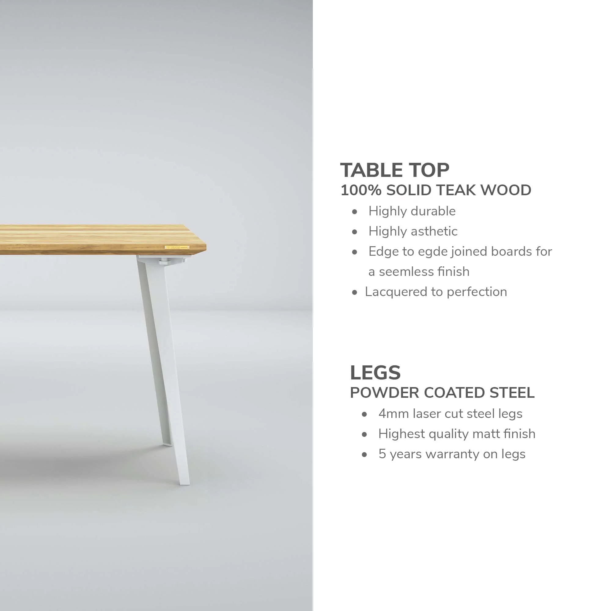 Takeshi Desk (4x2 feet) - Solid Teak Wood (Sagwan) - Image 10