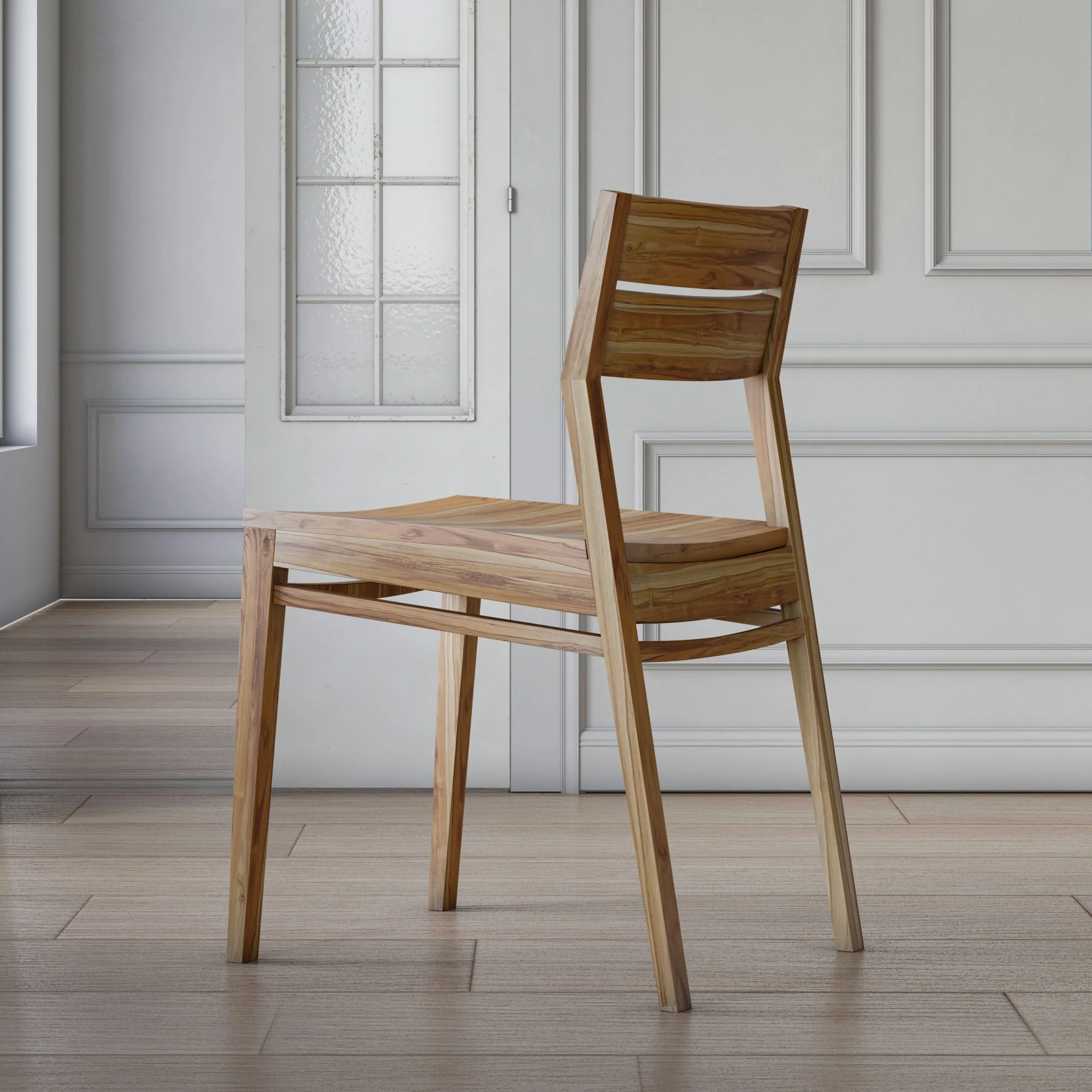 Serenity Dining Chair - Solid Teak/Oak/Walnut Wood - Image 3