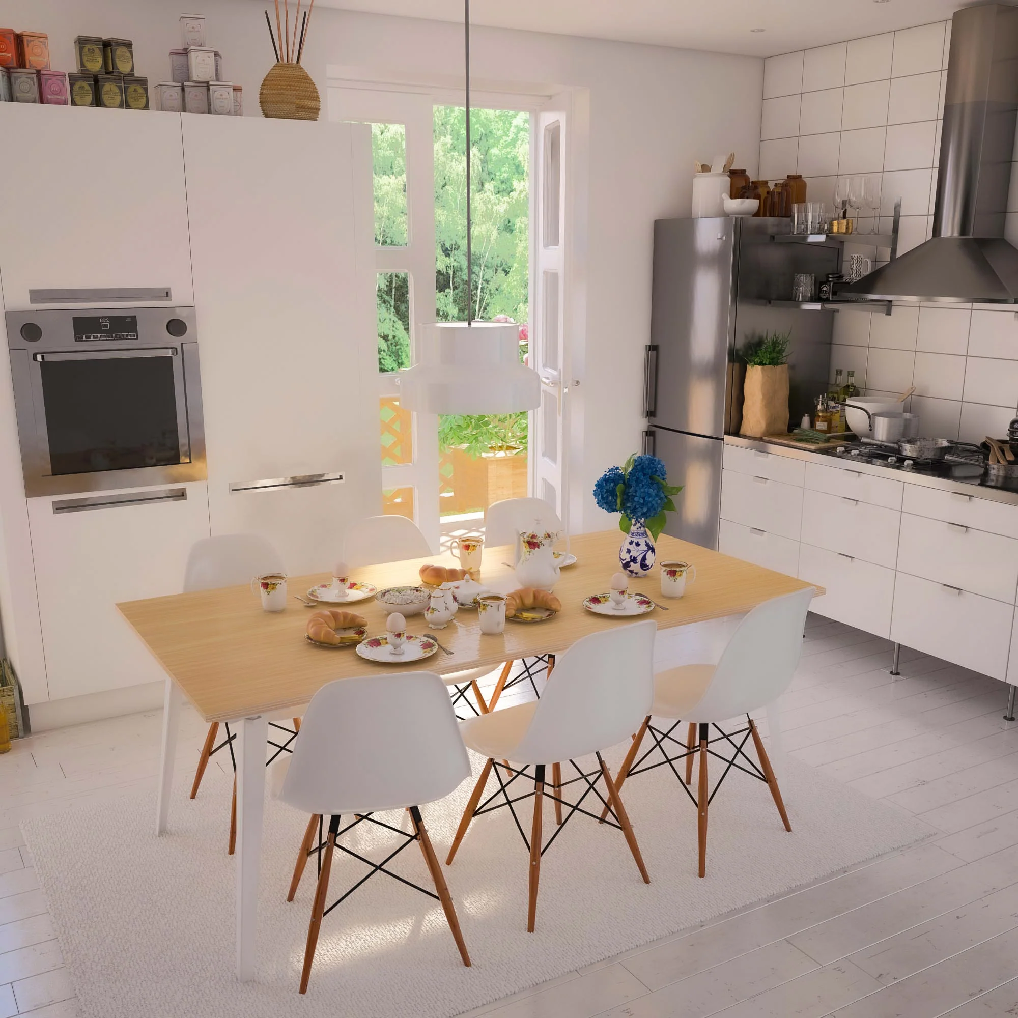 Serenity Dining Table XL (6x3 feet) - White Oak Veneer - Image 3