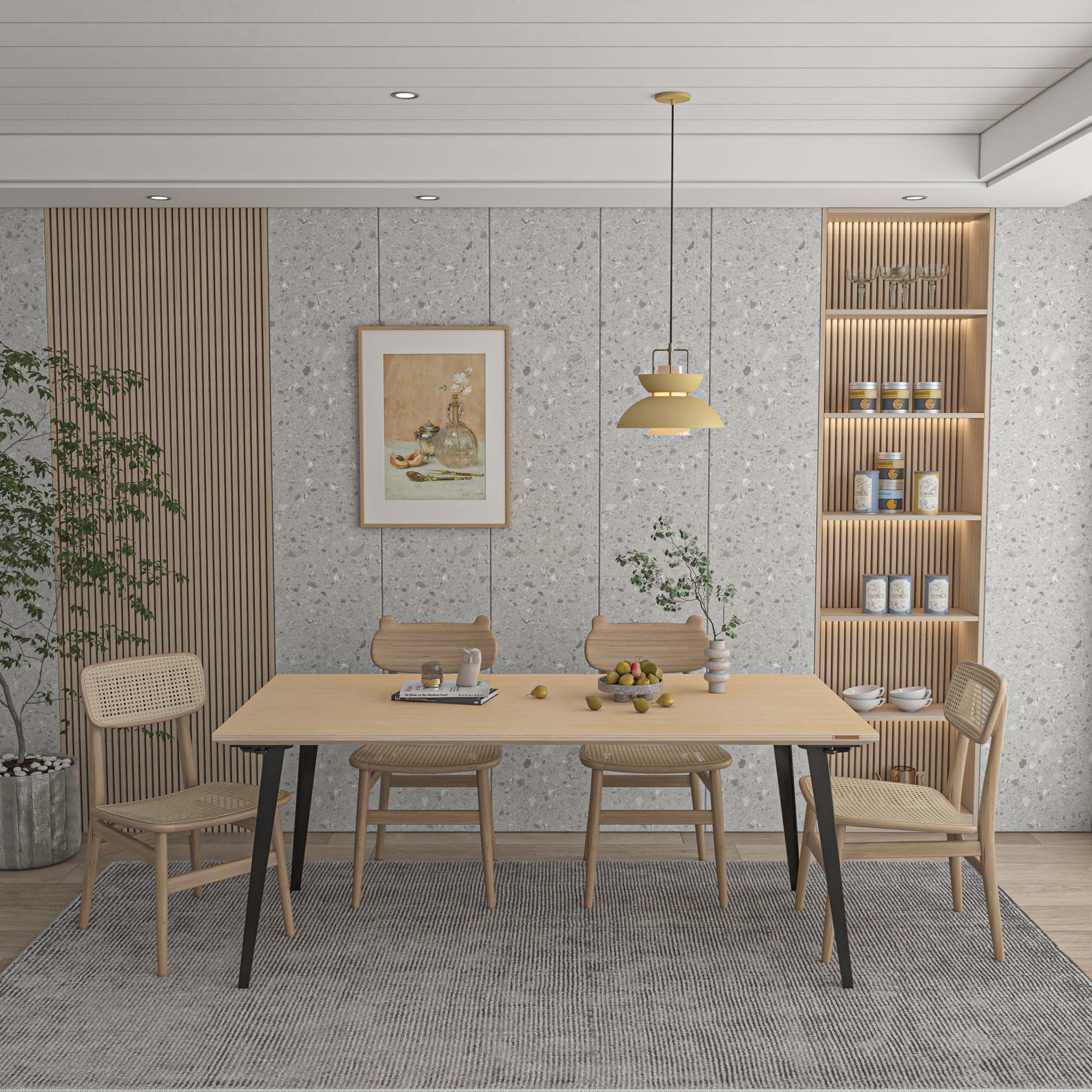 Serenity Dining Table XL (6x3 feet) - White Oak Veneer - Image 9
