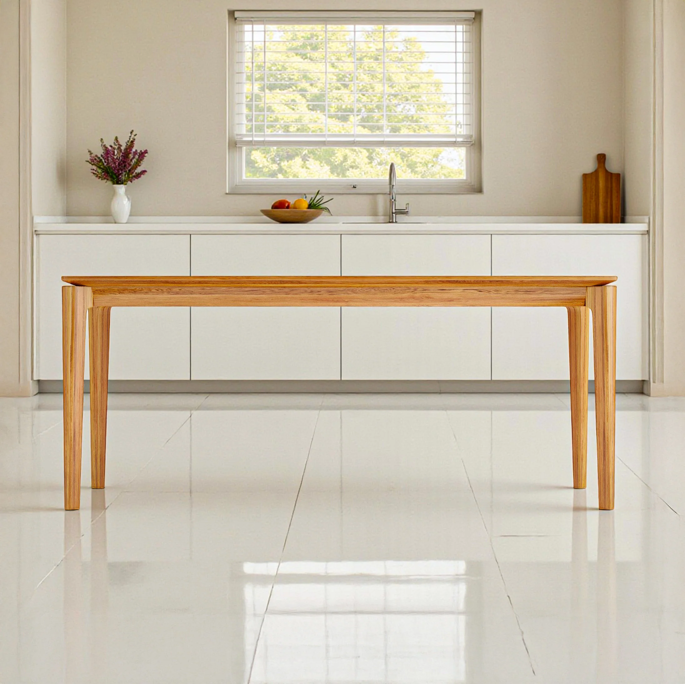 Elan Dining Table (6 feet) - Solid Teak/Walnut/Oak Wood - Image 17