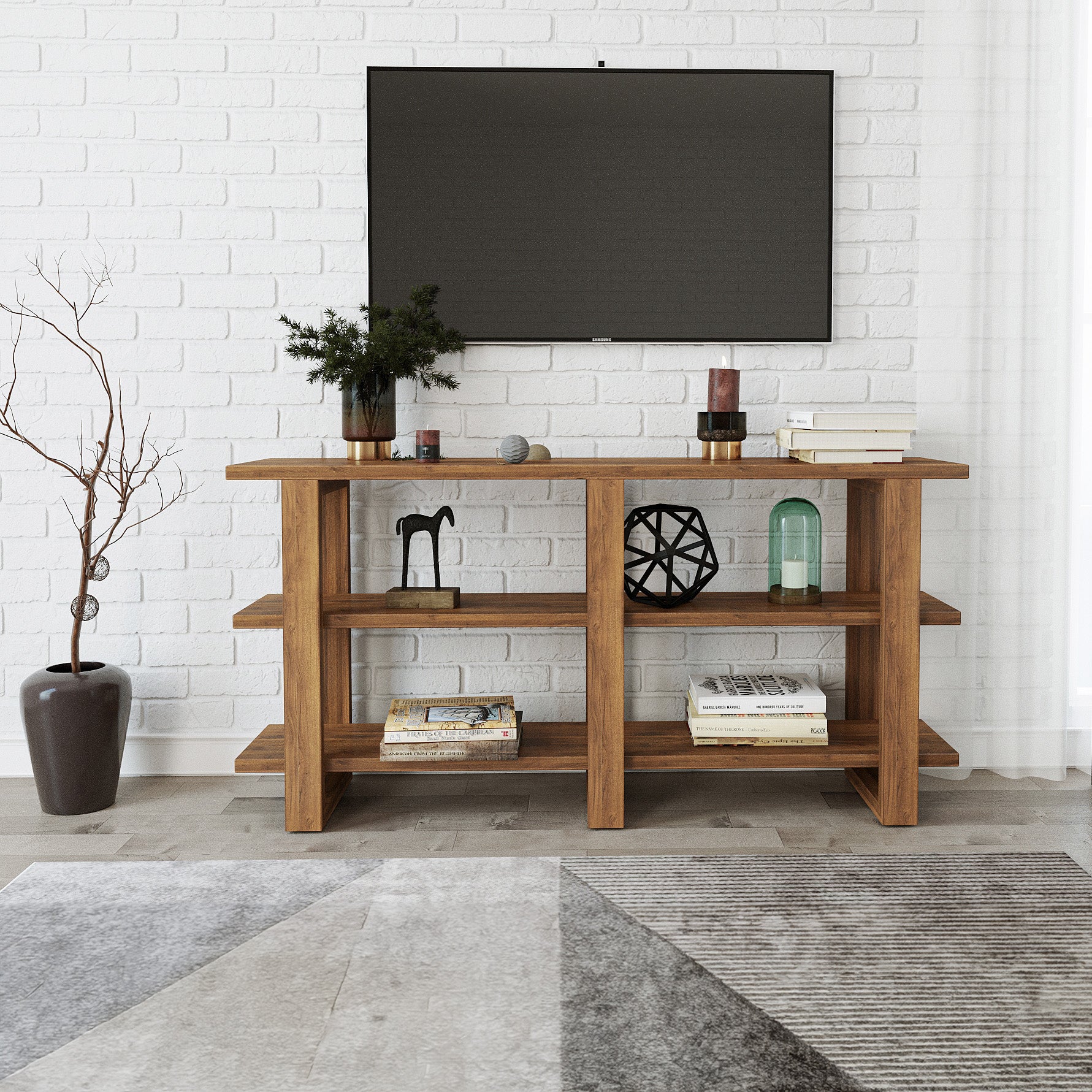 Harmony Console - TV Unit/Low Shelf - Solid Teak Wood - Image 7