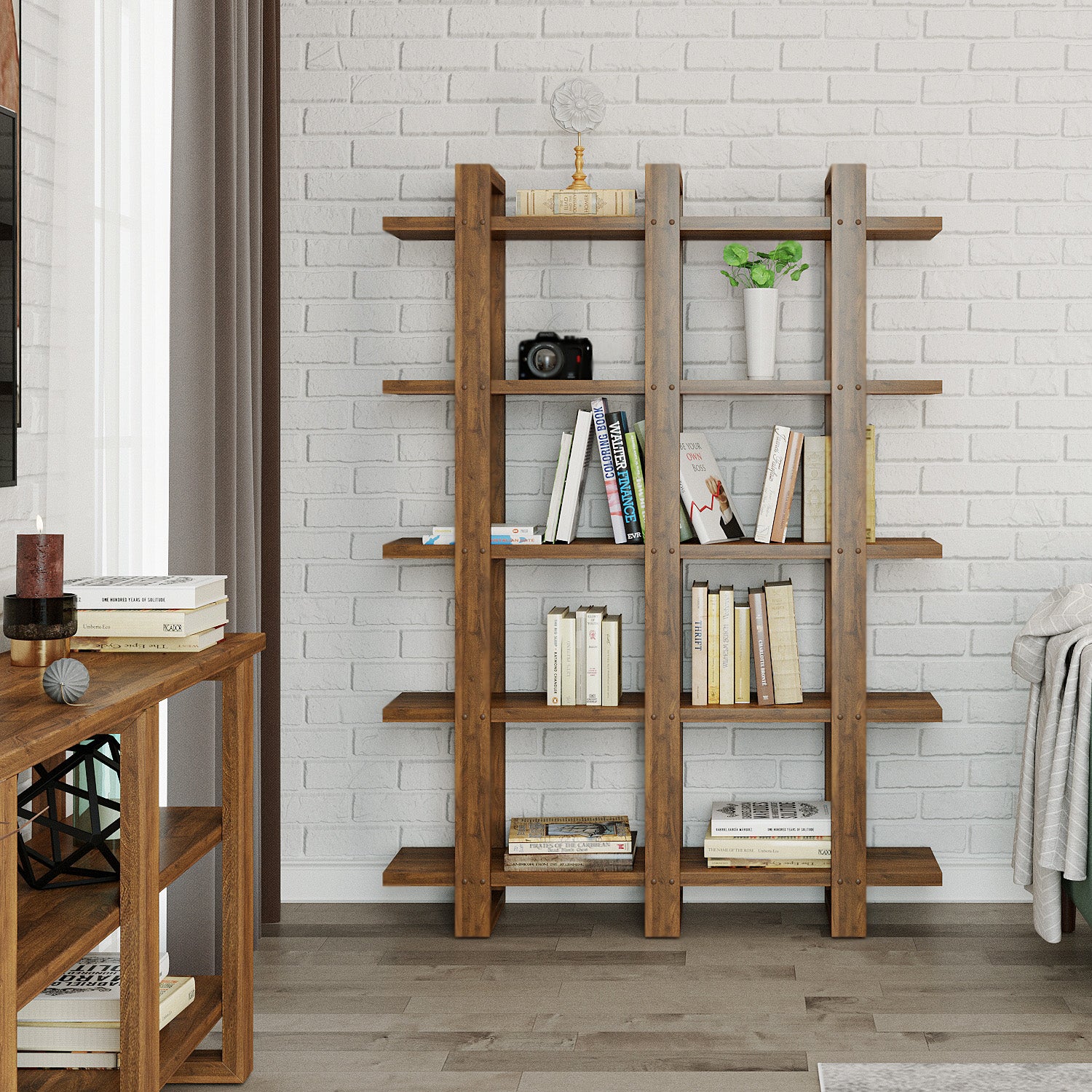 Harmony Shelf/Bookcase - 49" - Solid Teak Wood - Image 7