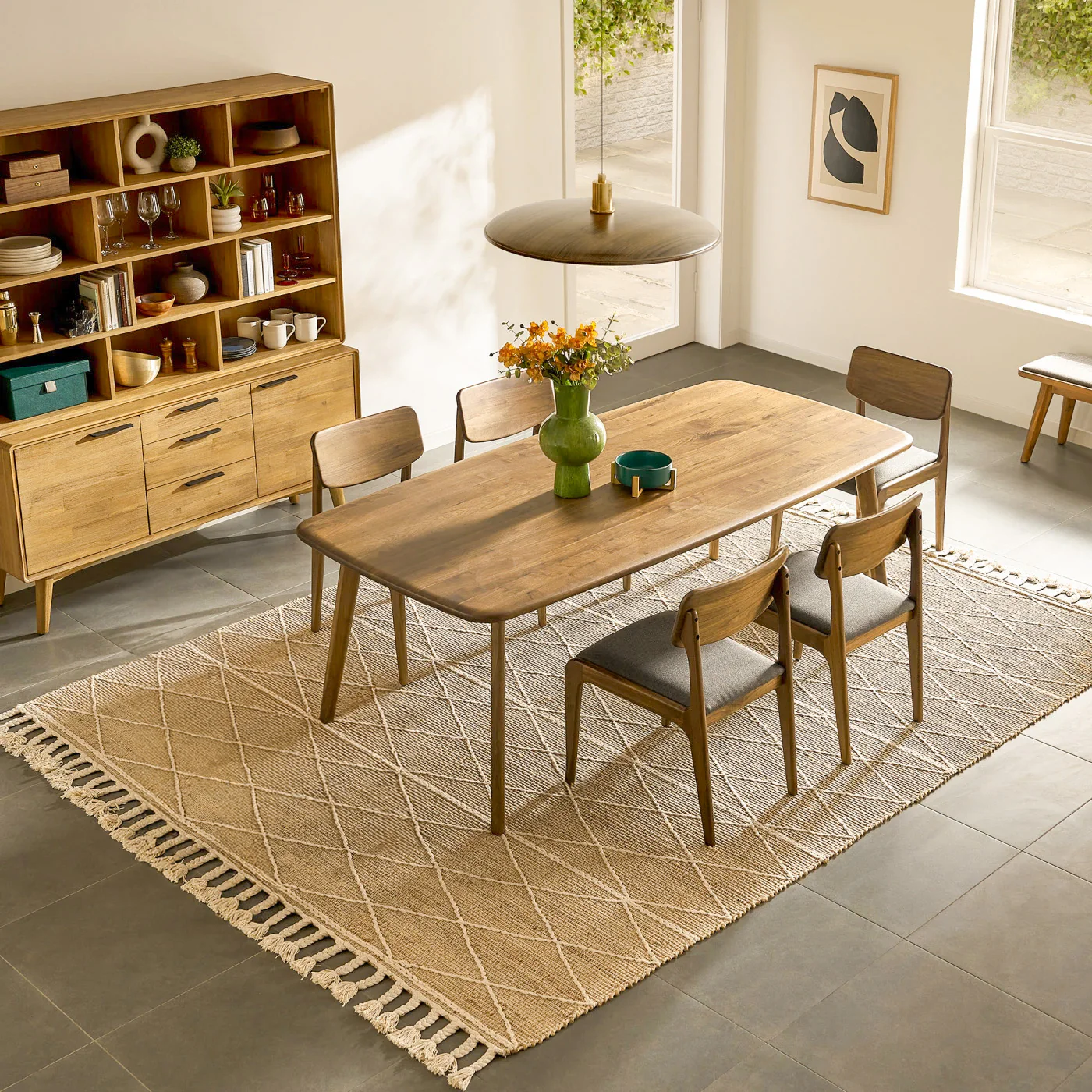 Kosha Dining Table (5 feet) - Solid Teak/Walnut/Oak Wood - Image 15