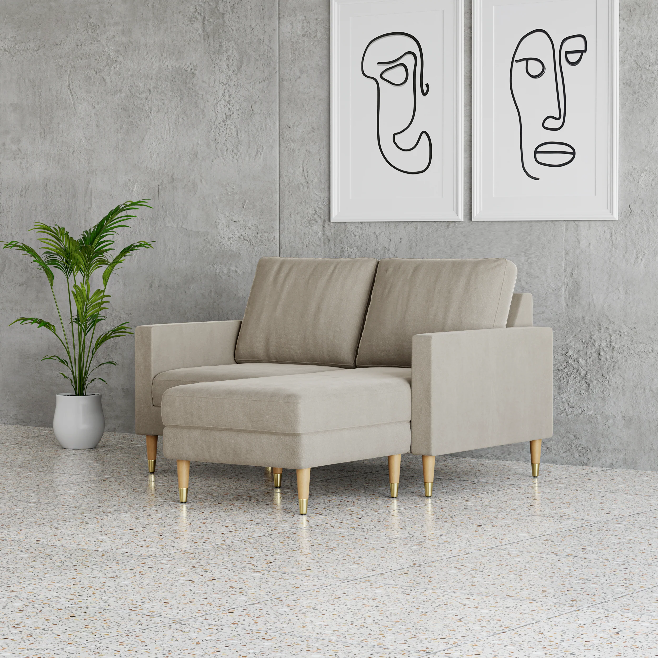 Lore Sofa | Small L-Shaped Sectional with Chaise (5 feet) - Image 25