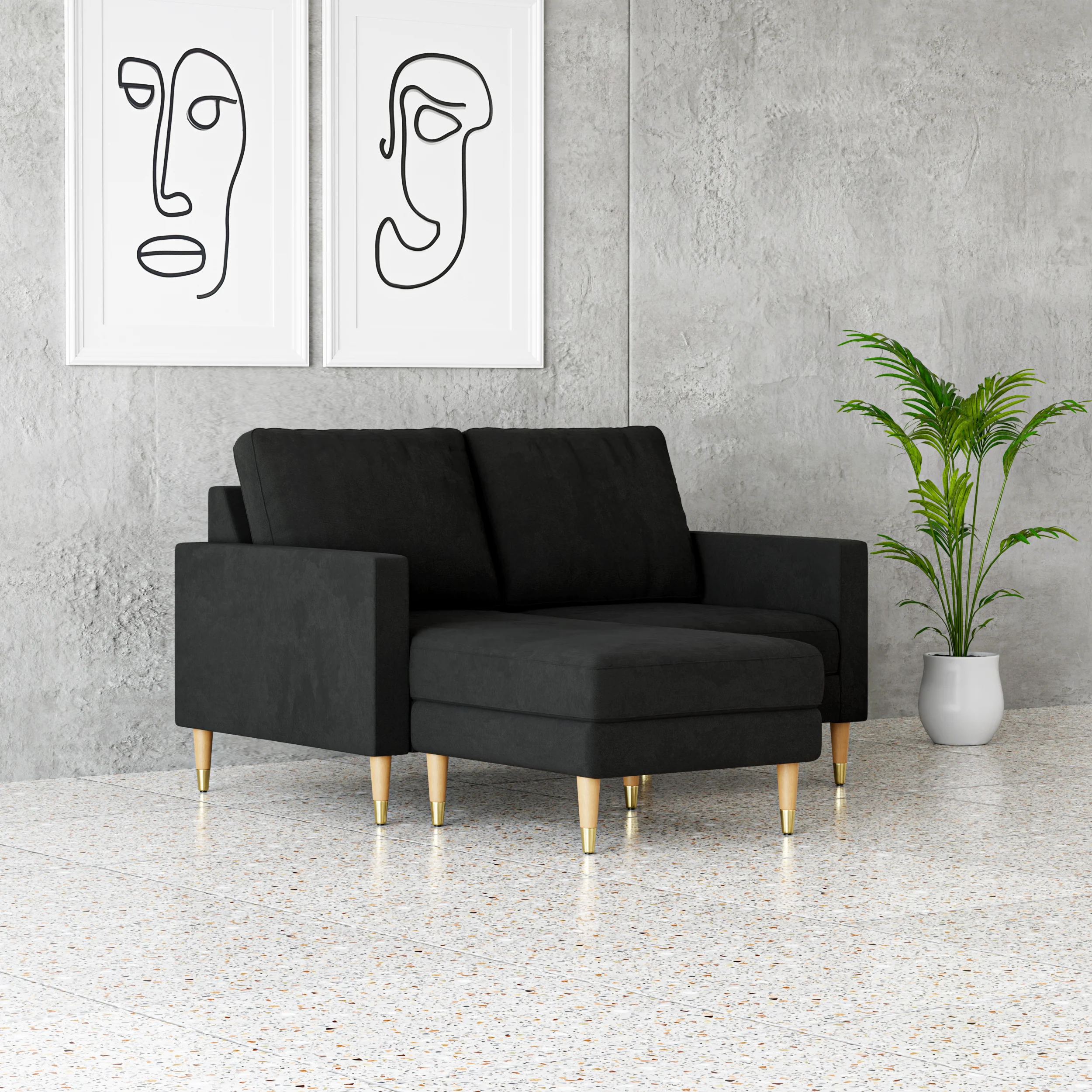 Lore Sofa | Small L-Shaped Sectional with Chaise (5 feet) - Image 45