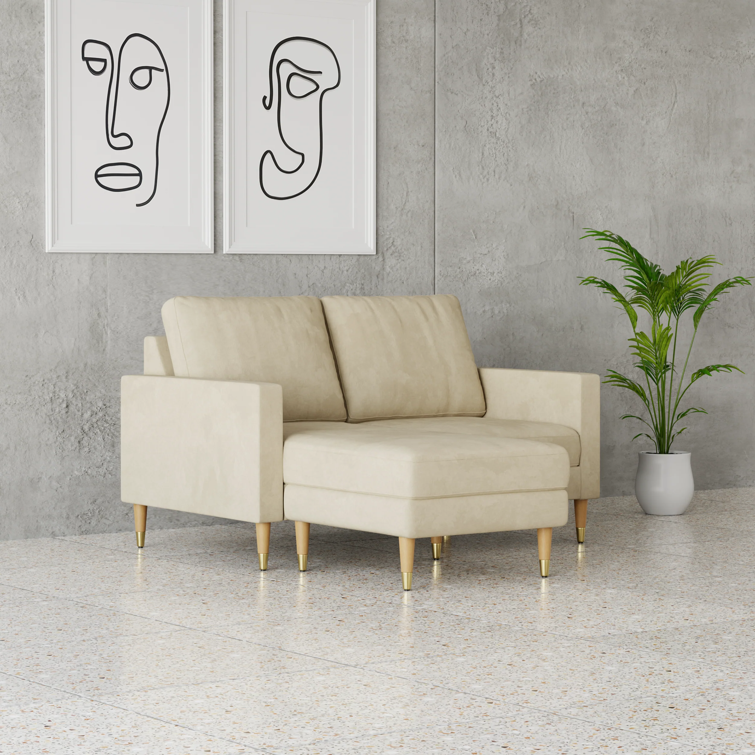 Lore Sofa | Small L-Shaped Sectional with Chaise (5 feet) - Image 53