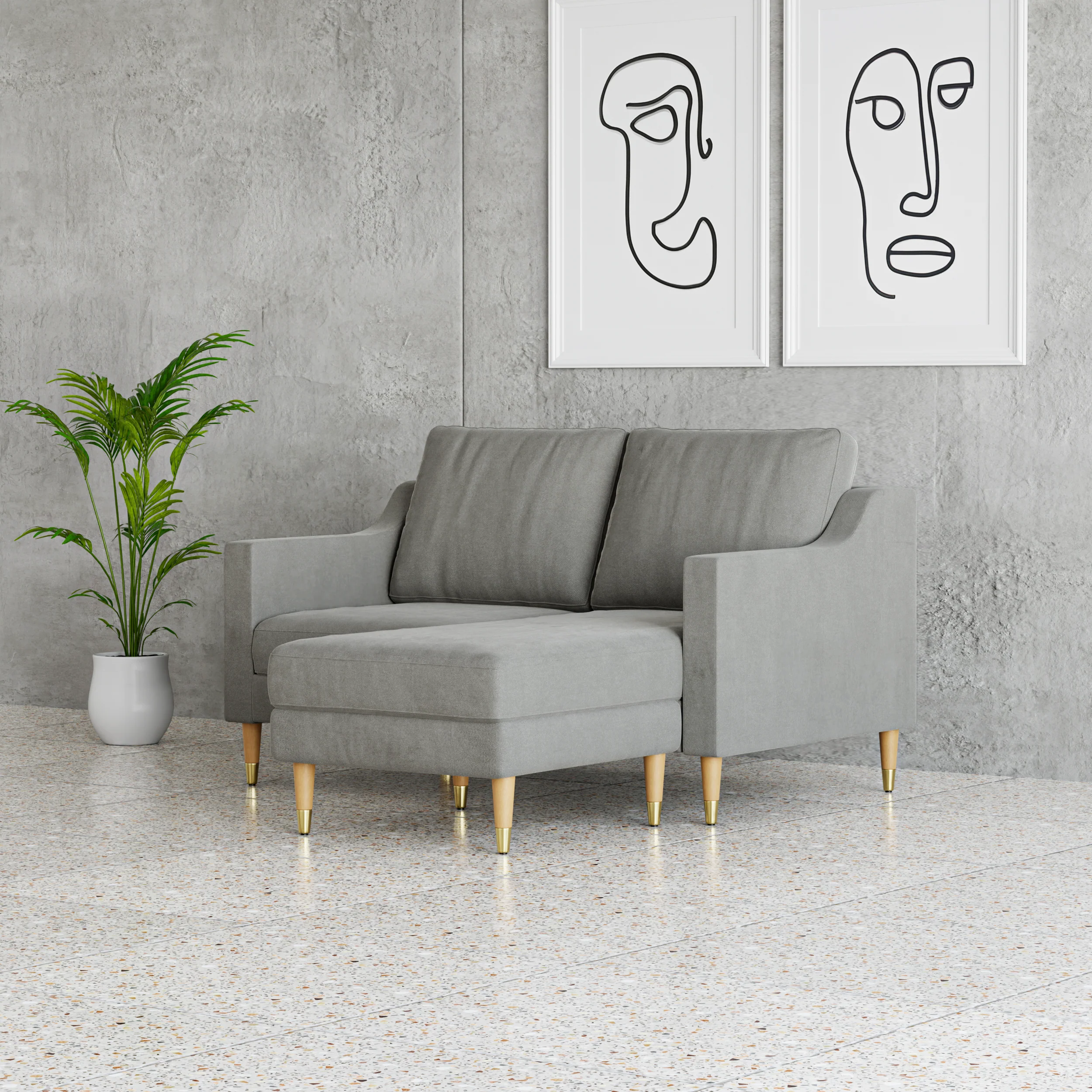 Lore Sofa | Small L-Shaped Sectional with Chaise (5 feet) - Image 57