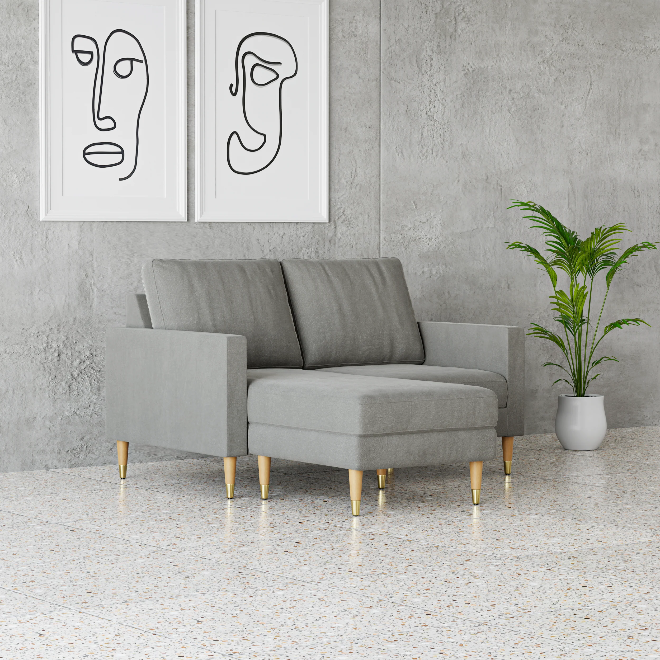 Lore Sofa | Small L-Shaped Sectional with Chaise (5 feet) - Image 61
