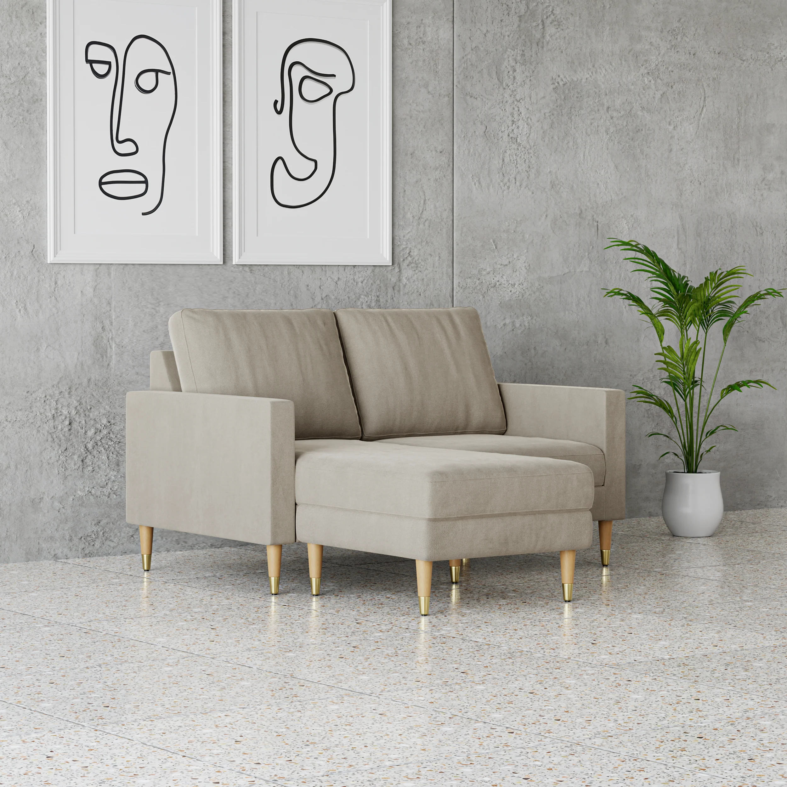Lore Sofa | Small L-Shaped Sectional with Chaise (5 feet) - Image 69