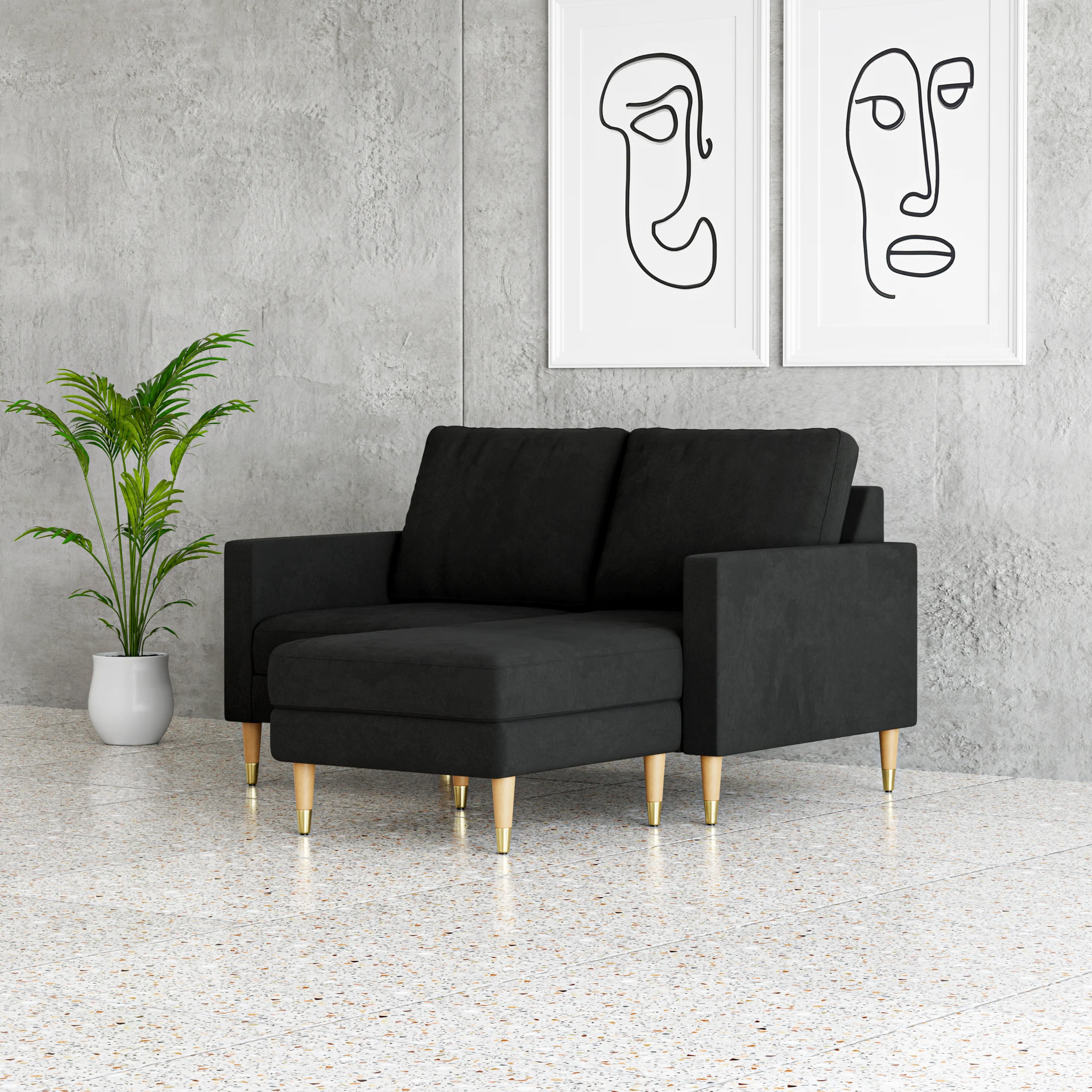 Lore Sofa | Small L-Shaped Sectional with Chaise (5 feet) - Image 9