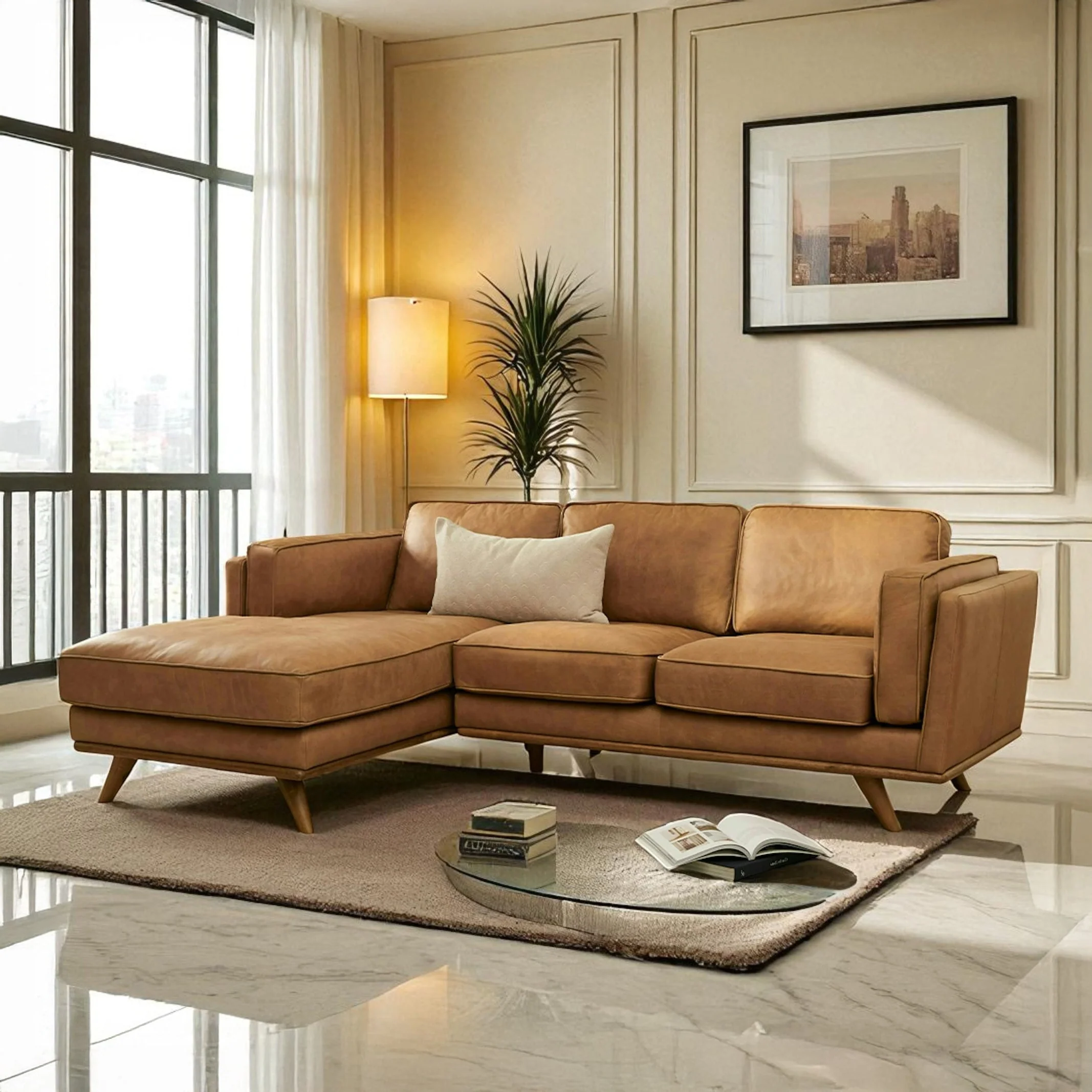 Lumo Sofa |  L Shaped Right Sectional (7.5 feet) Genuine Leather - Image 9