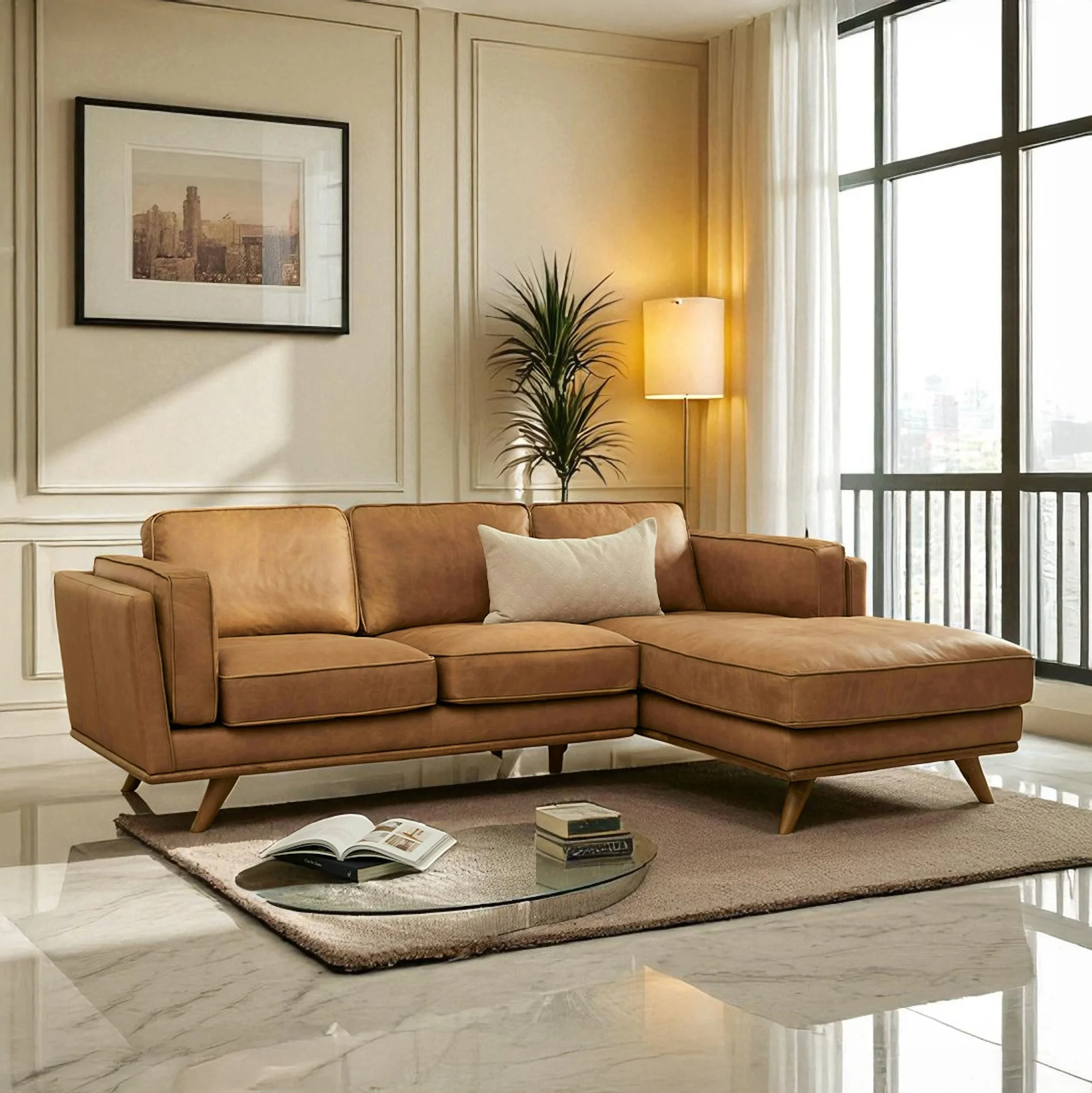 Lumo Sofa |  L Shaped Sectional (7.5 feet) Genuine Leather - Image 9
