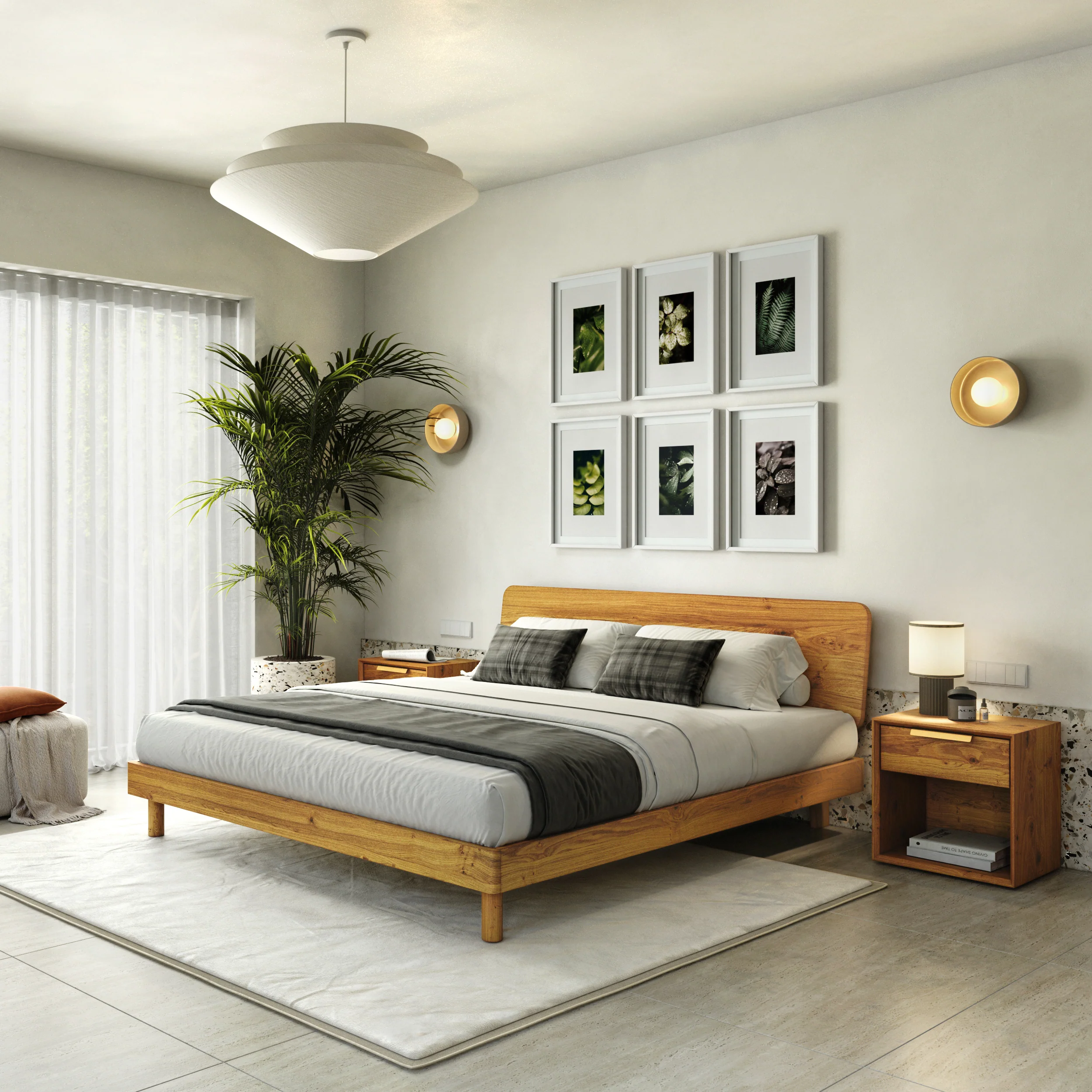 Mowa Bed - Solid Teak/Walnut/Oak Wood (King) - Image 11