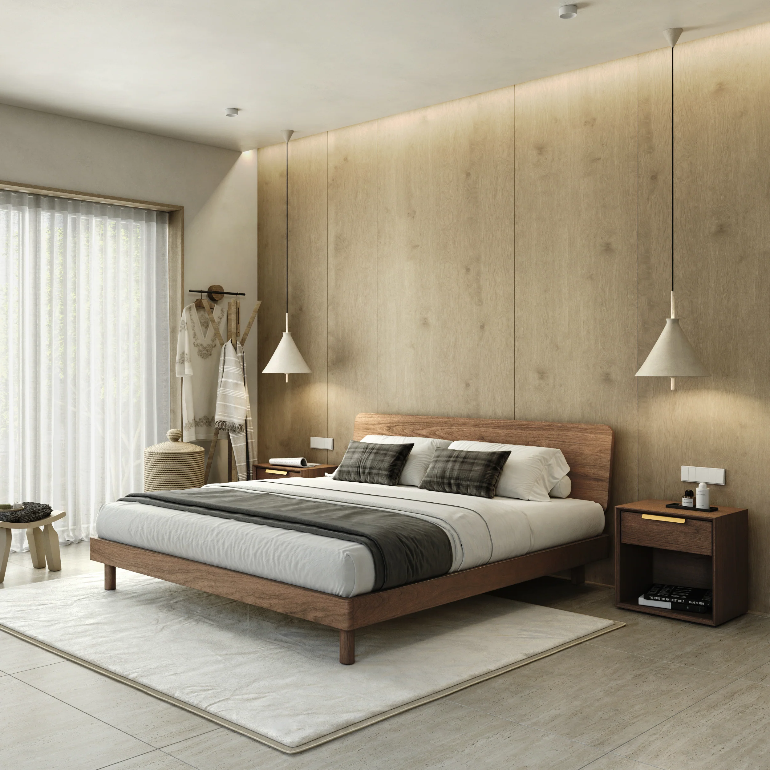 Mowa Bed - Solid Teak/Walnut/Oak Wood (King) - Image 17