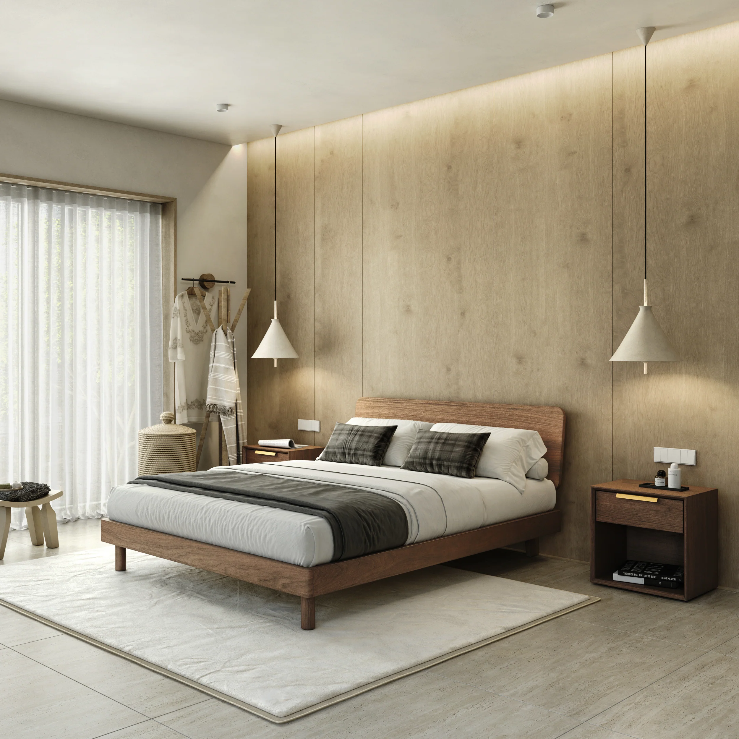 Mowa Bed - Solid Teak/Walnut/Oak Wood (Queen) - Image 18
