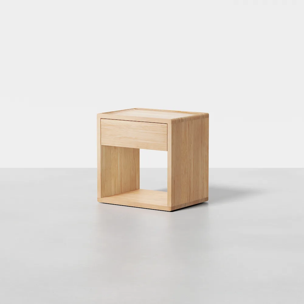 Mowa Bedside Table | Solid Walnut/Teak/Oak Wood | 1.2 Feet Length - Image 12