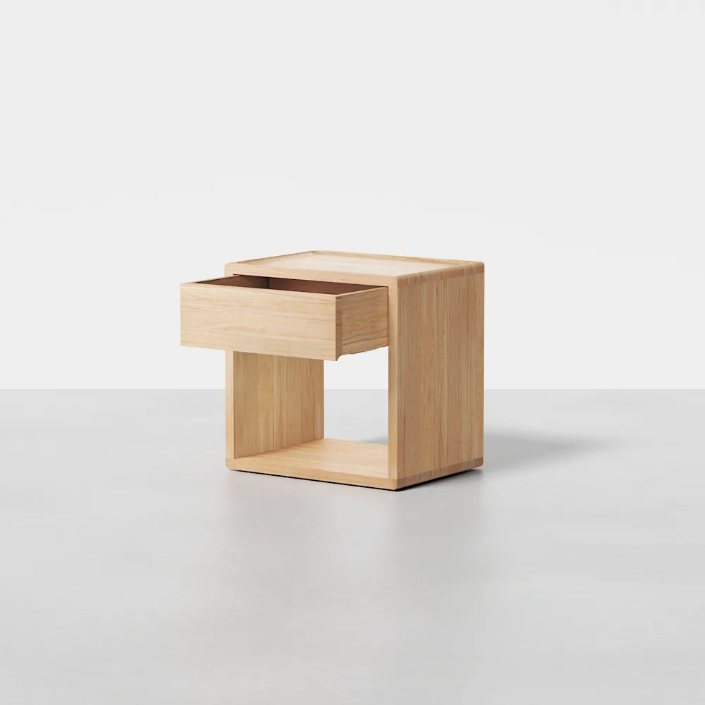 Mowa Bedside Table | Solid Walnut/Teak/Oak Wood | 1.2 Feet Length - Image 13