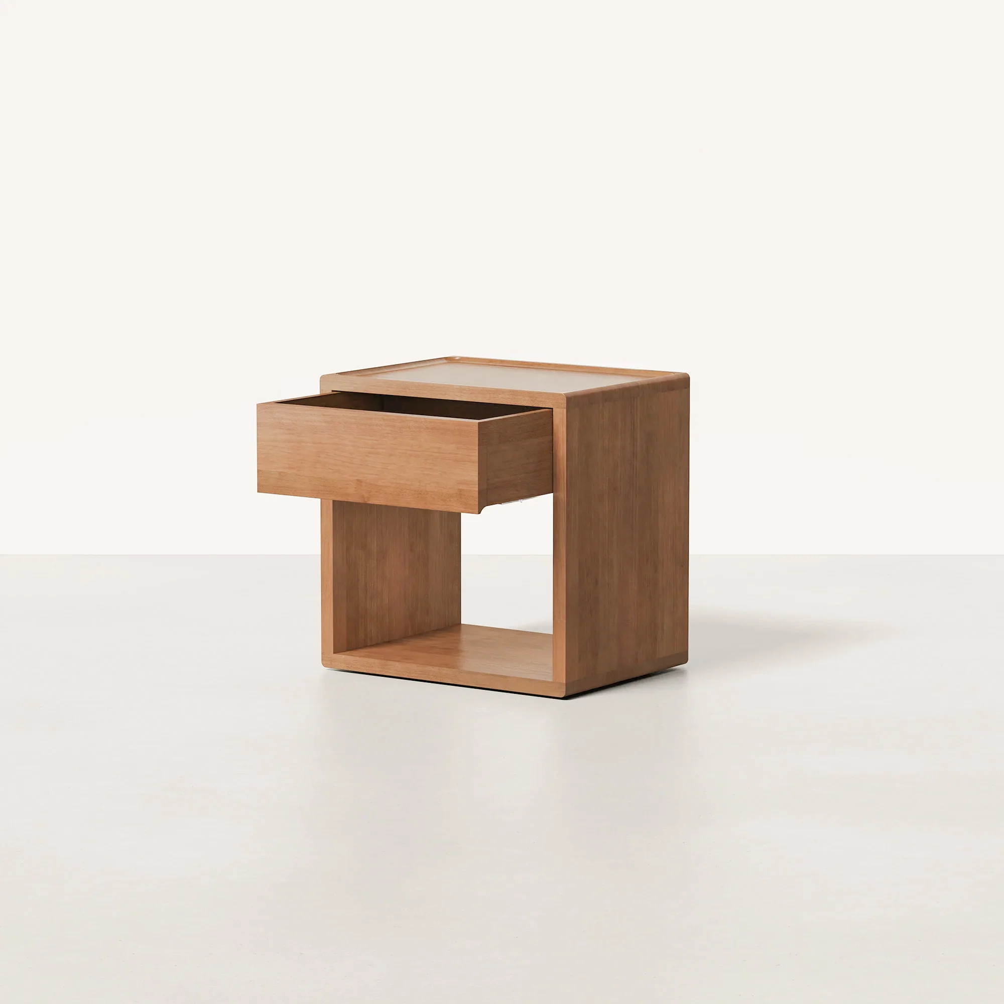 Mowa Bedside Table | Solid Walnut/Teak/Oak Wood | 1.2 Feet Length - Image 3