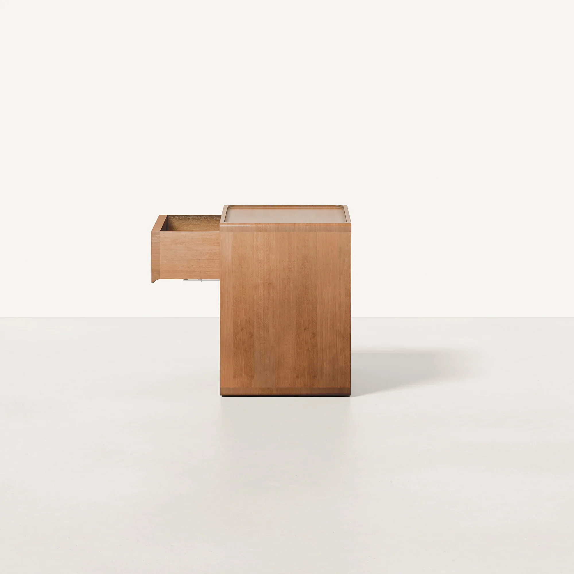 Mowa Bedside Table | Solid Walnut/Teak/Oak Wood | 1.2 Feet Length - Image 5