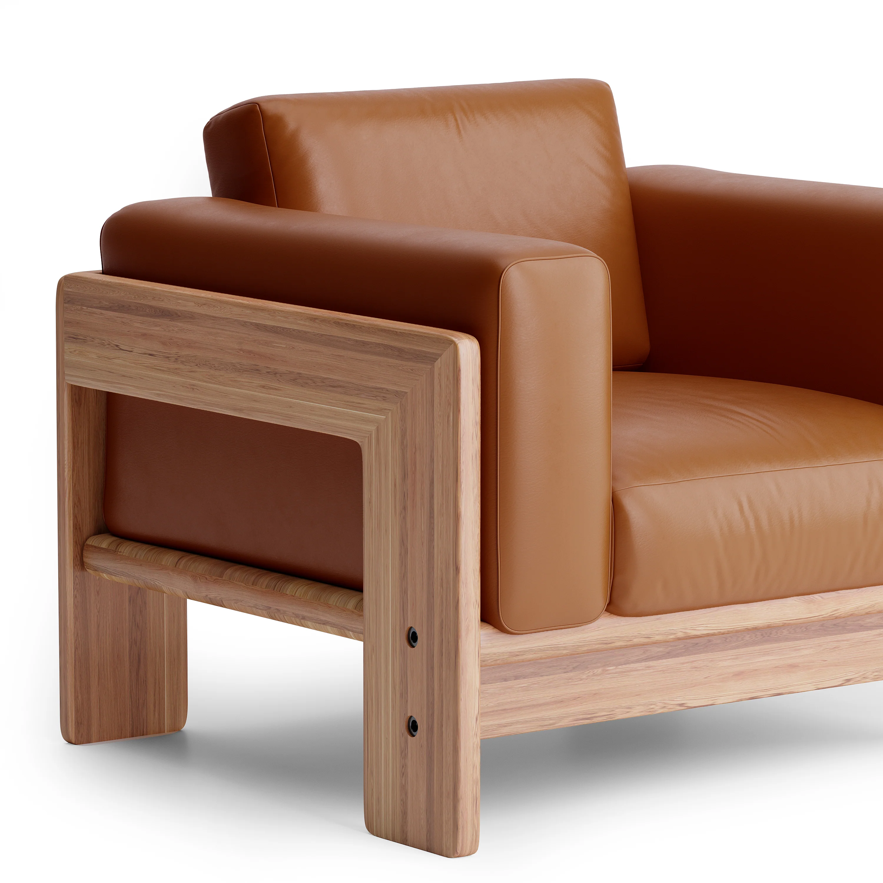 Nordhaven Sofa | 1 Seater | Italian Leather | Solid Teak/Walut/Oak Wood - Image 15
