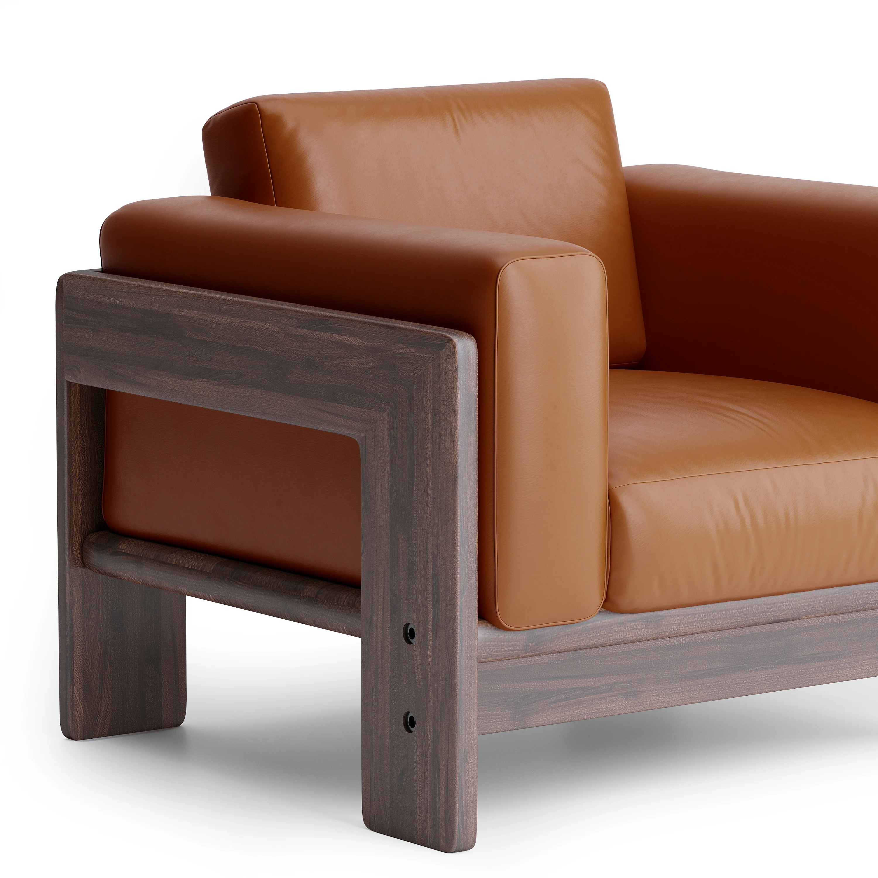 Nordhaven Sofa | 1 Seater | Italian Leather | Solid Teak/Walut/Oak Wood - Image 5
