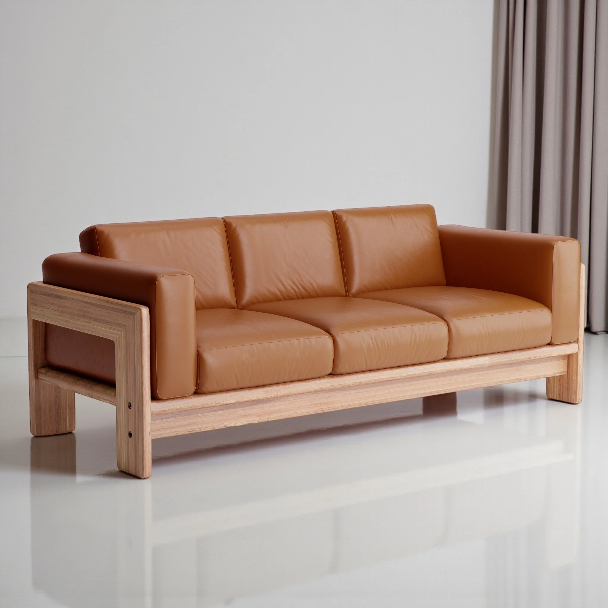 Nordhaven Sofa | 3 Seater | Italian Leather | Solid Teak/Walnut/Oak Wood - Image 10