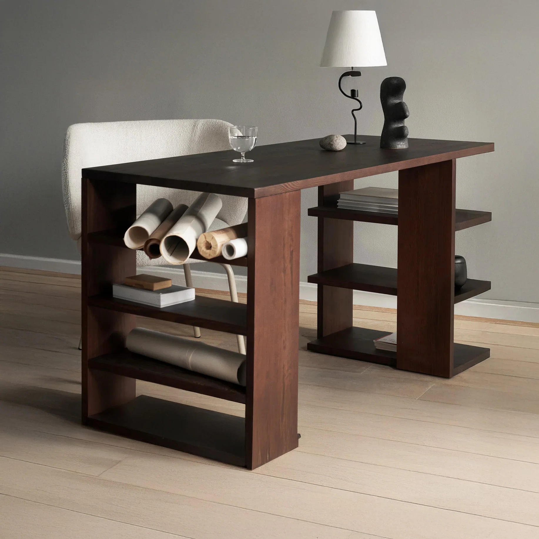 Orka Desk (4.5 feet) - Solid Teak/Walnut/Oak Wood - Image 4