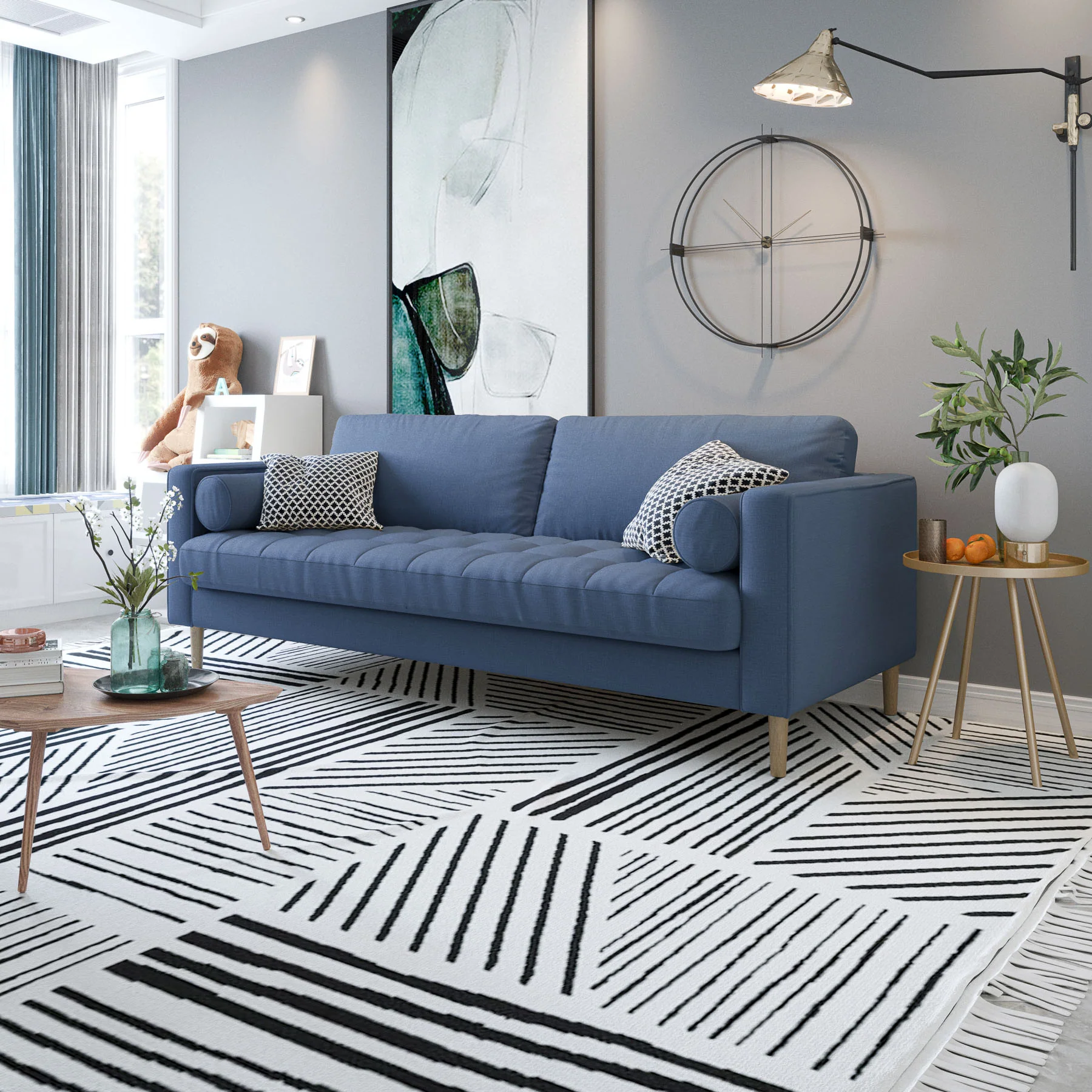 Palo Sofa T  | 3+ Seater (7 feet) | Tufted - Image 11