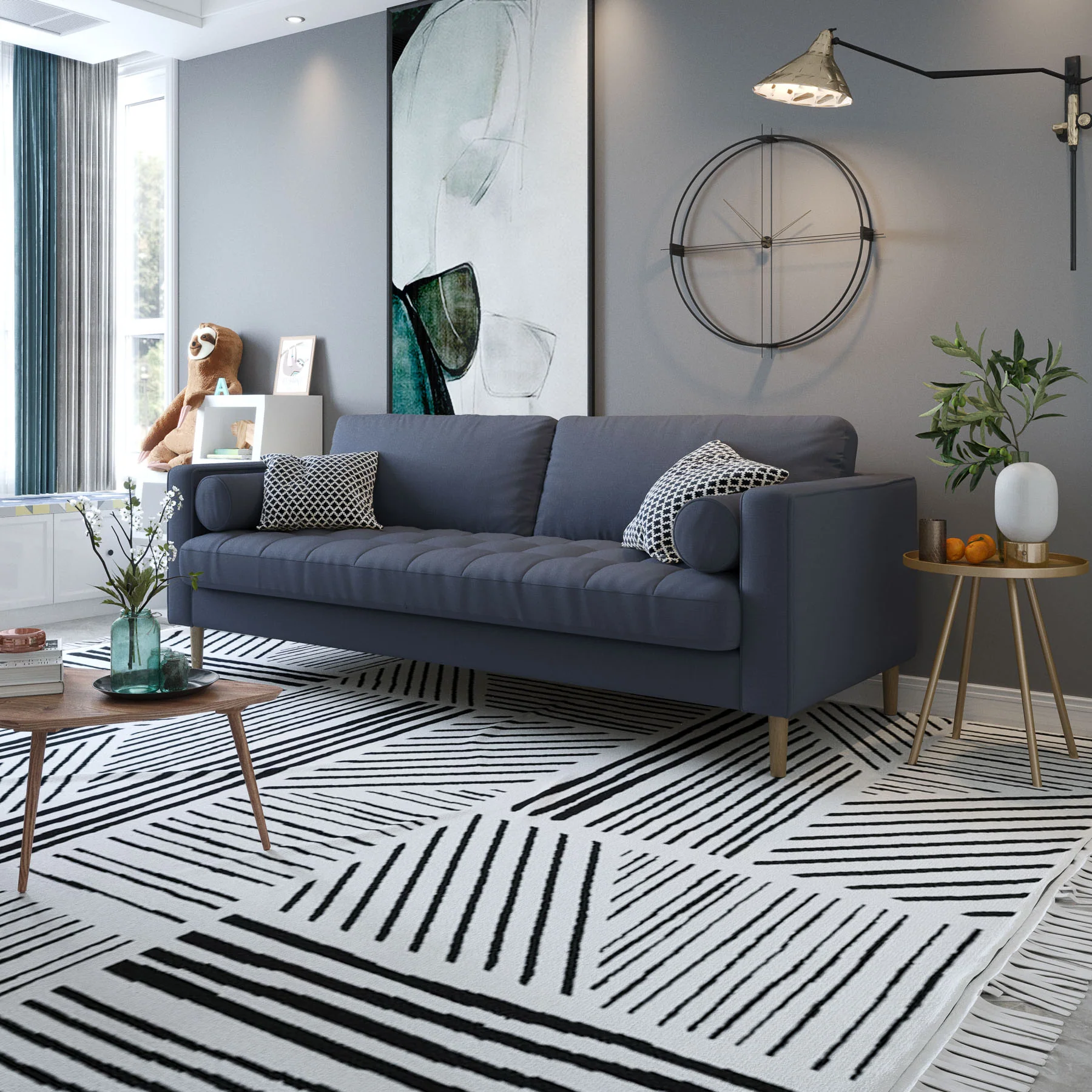 Palo Sofa T  | 3+ Seater (7 feet) | Tufted - Image 6